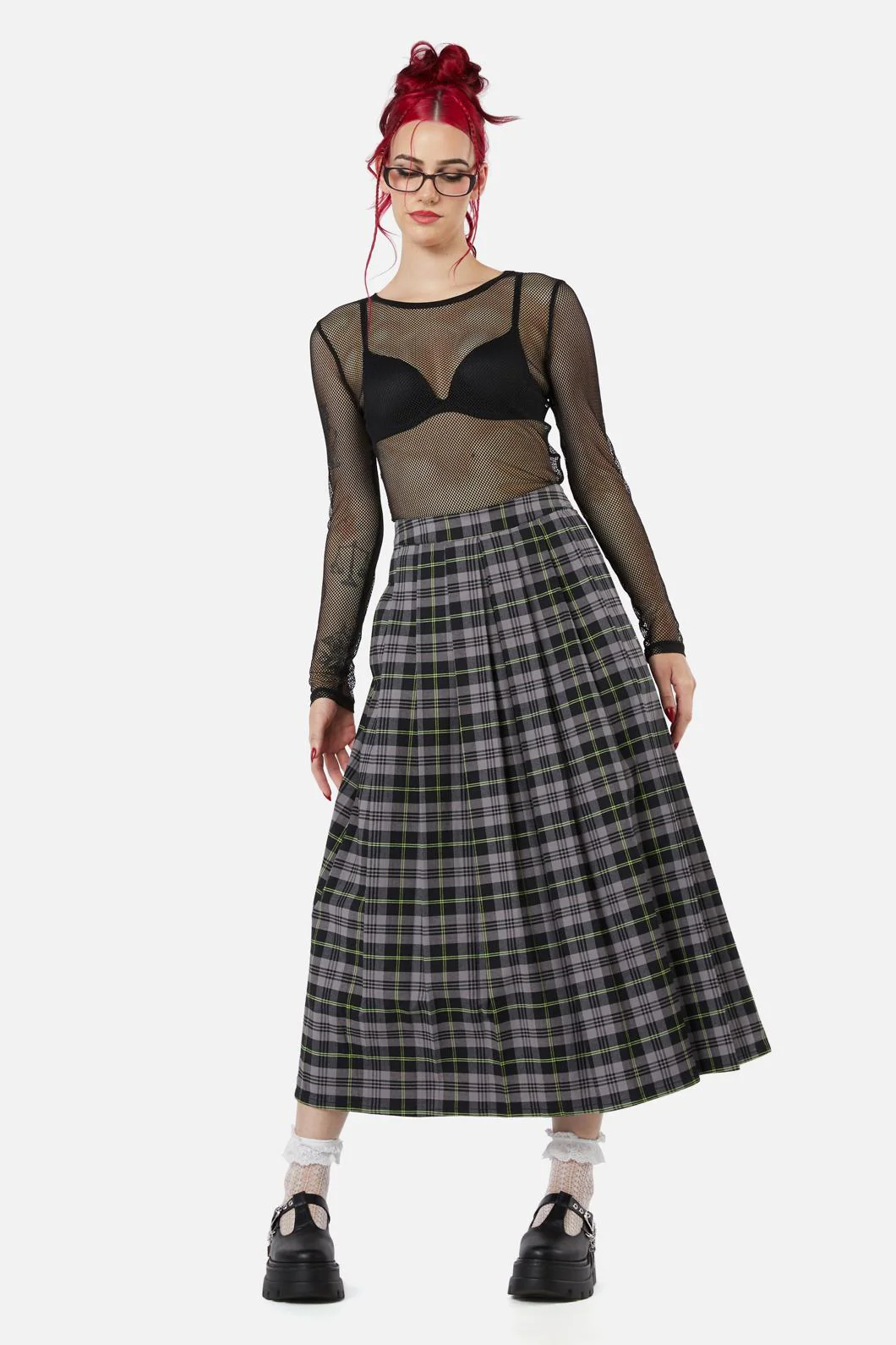 Encounter Tartan Midi Skirt