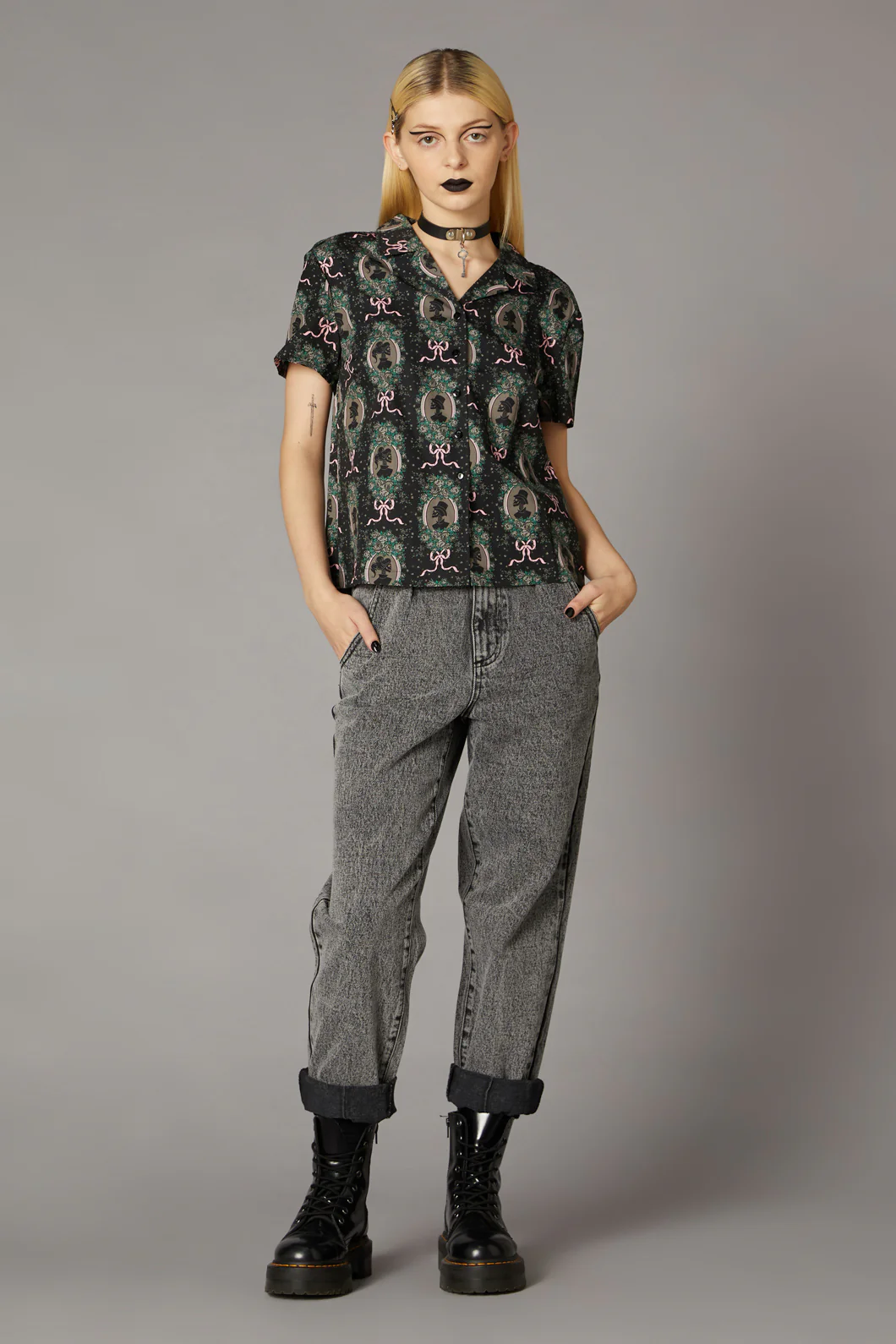 Spooky Cameo Print Blouse