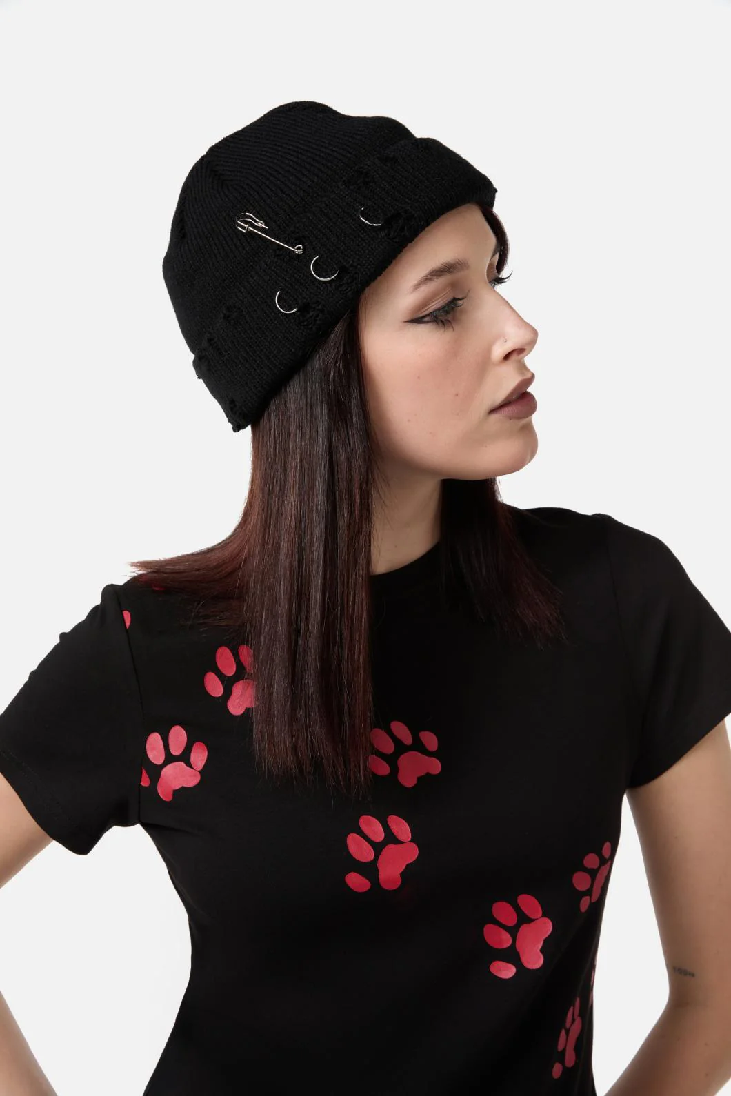 Distressed & Pierced Beanie