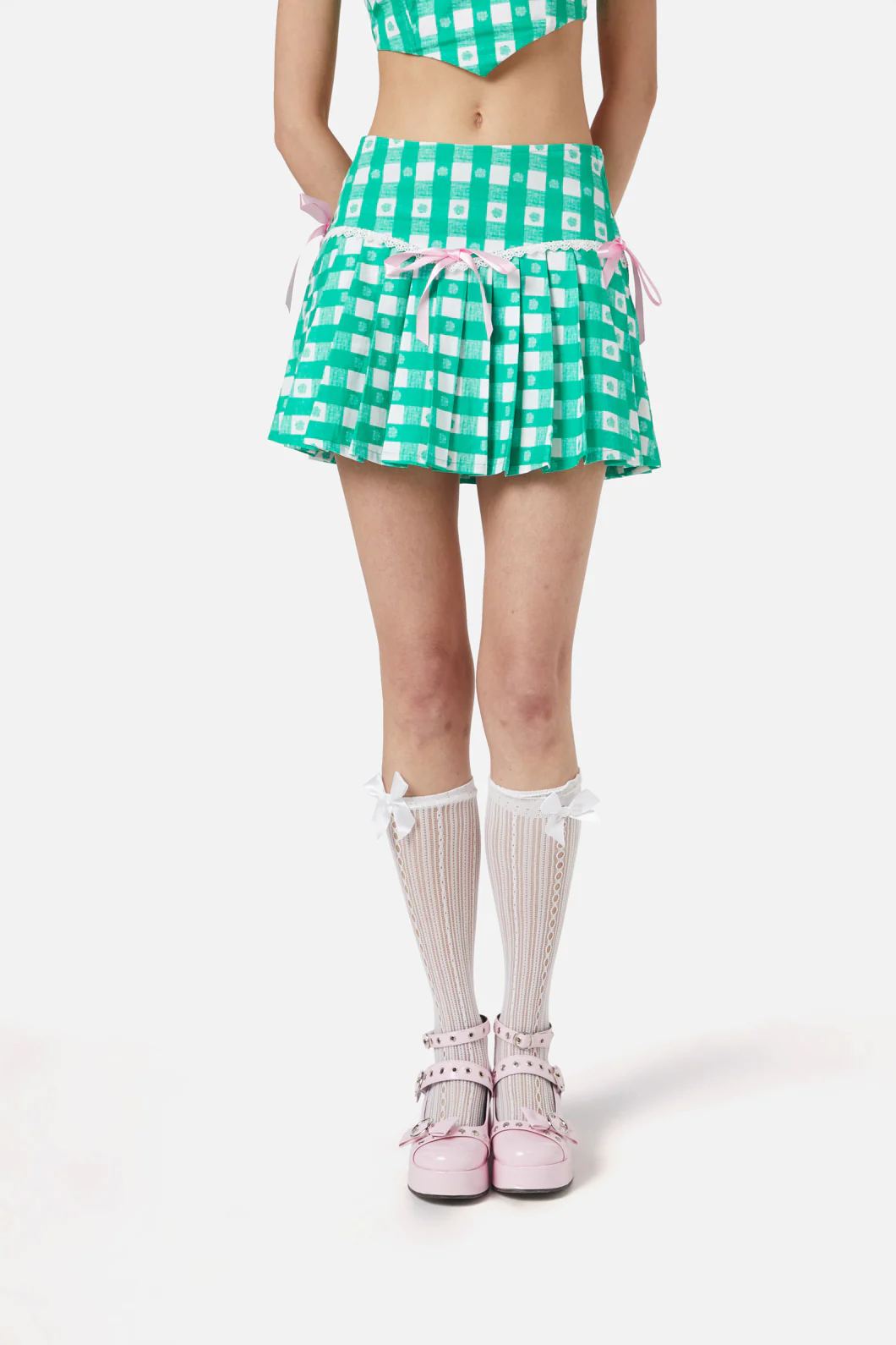 Crush On U Gingham Lacey Skort
