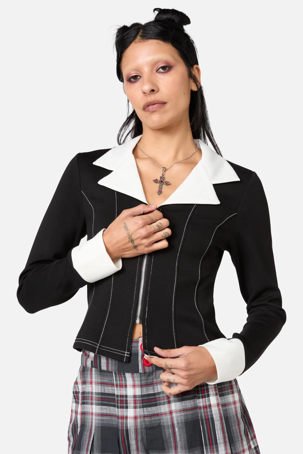 Moggy Contrast LS Blouse