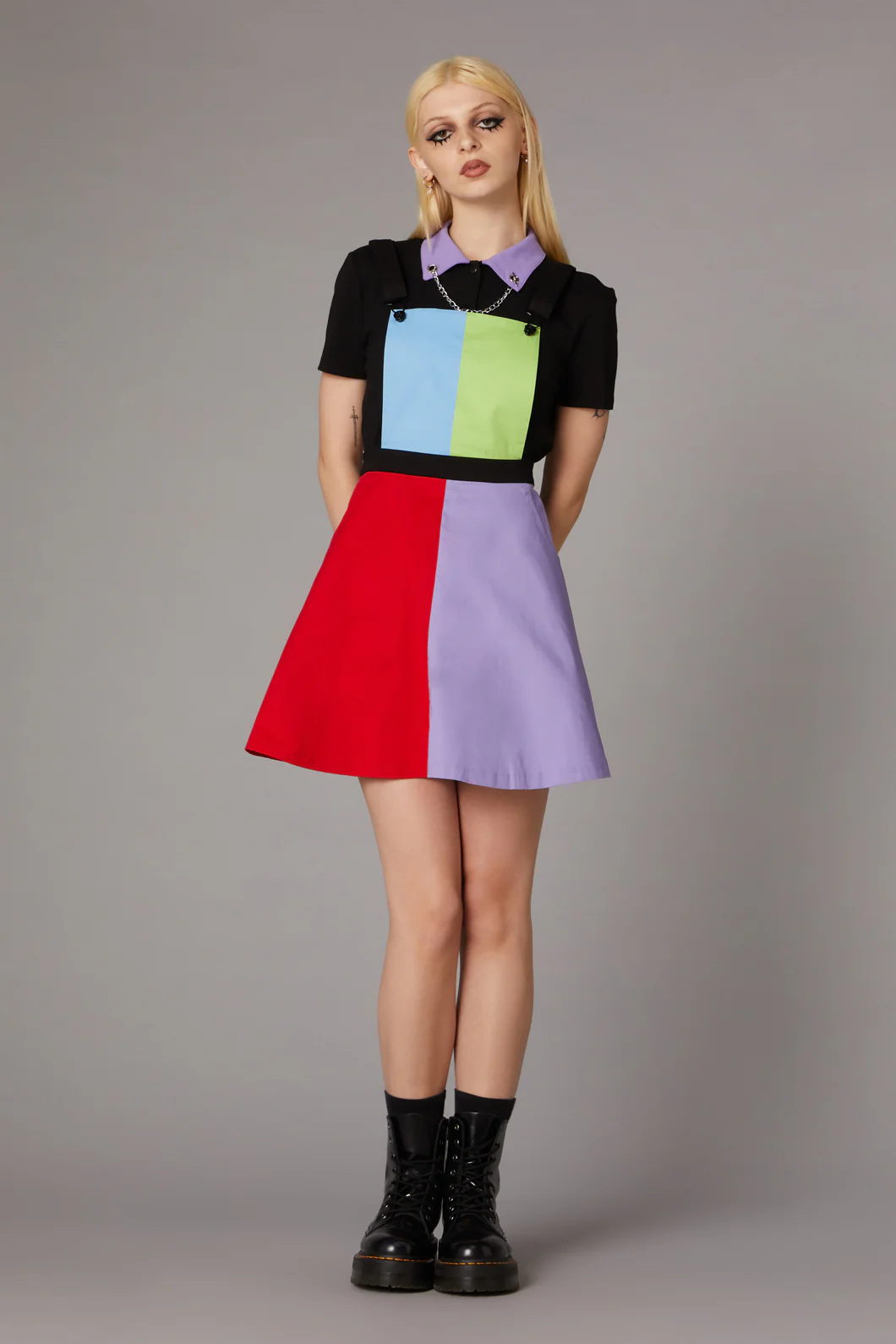 80S Colour Block Pinafore