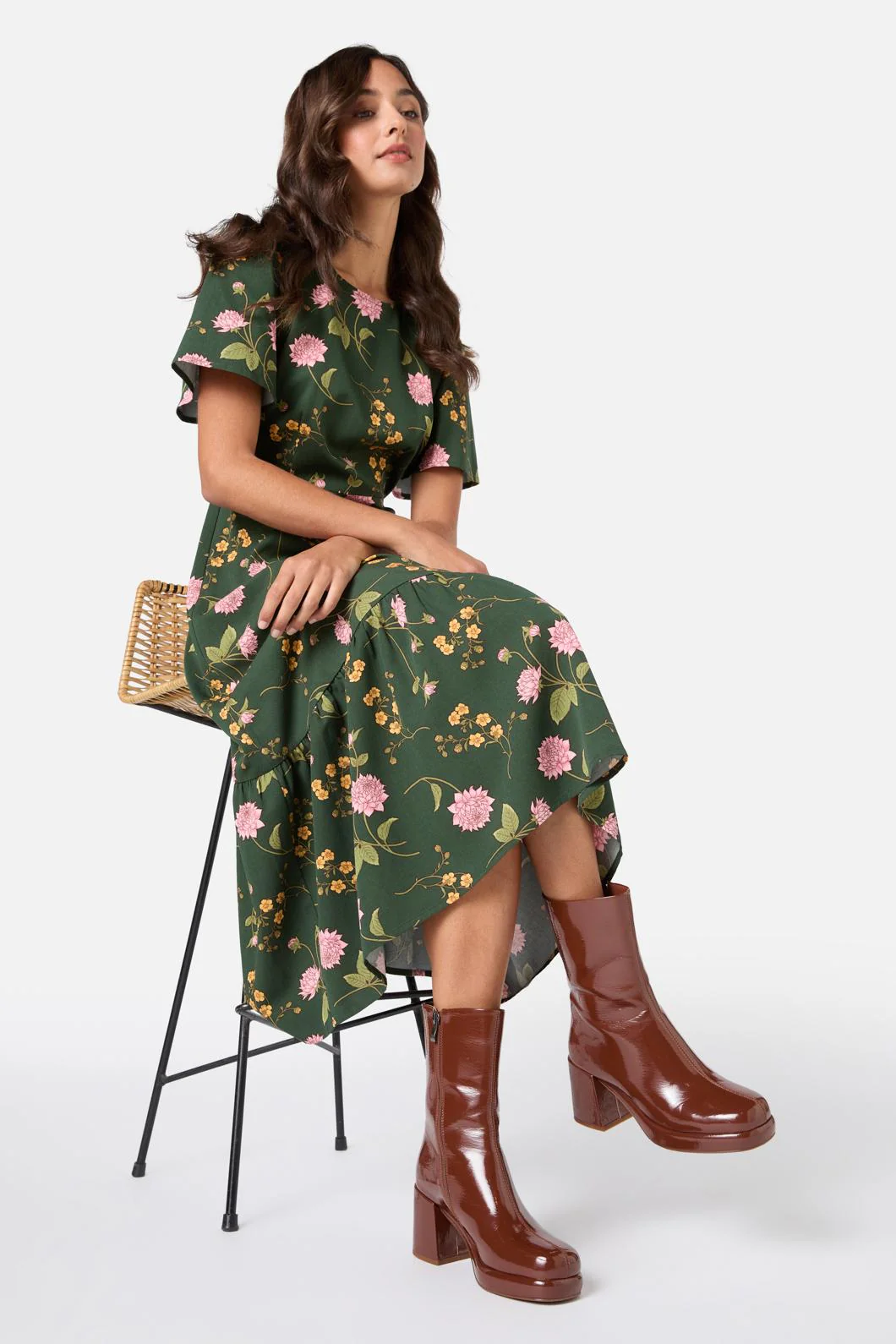 Chocolate Patent Short Boot