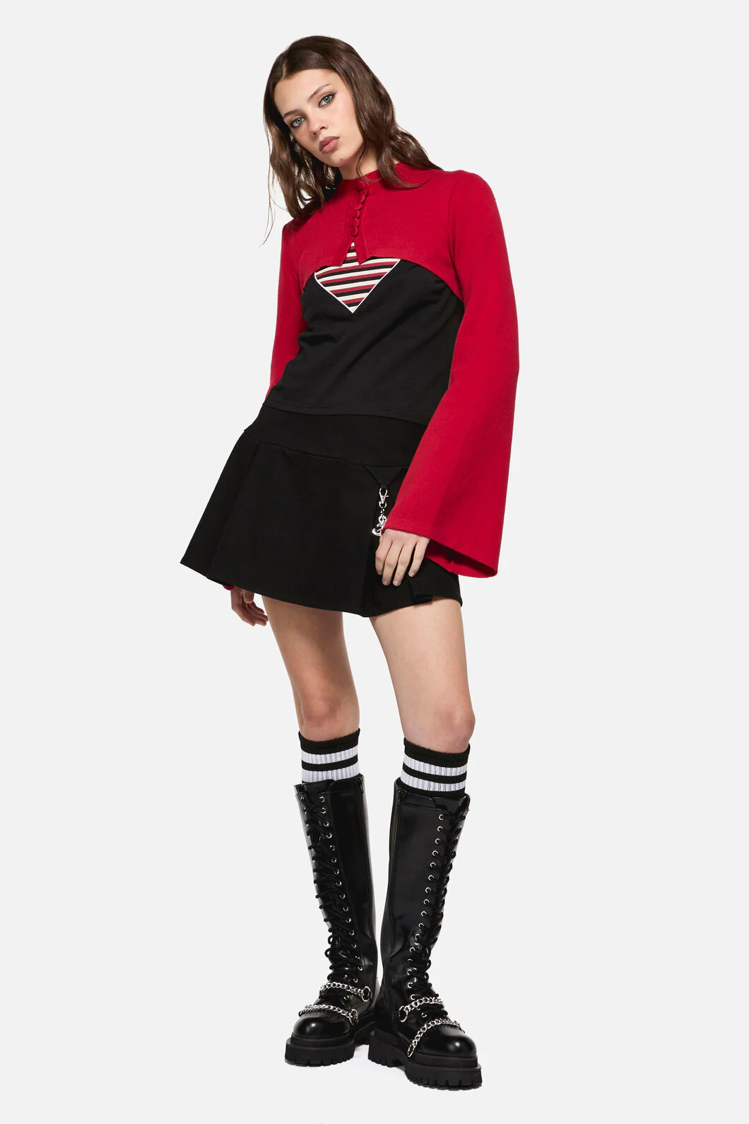 Moggy High Neck Cropped Cardigan