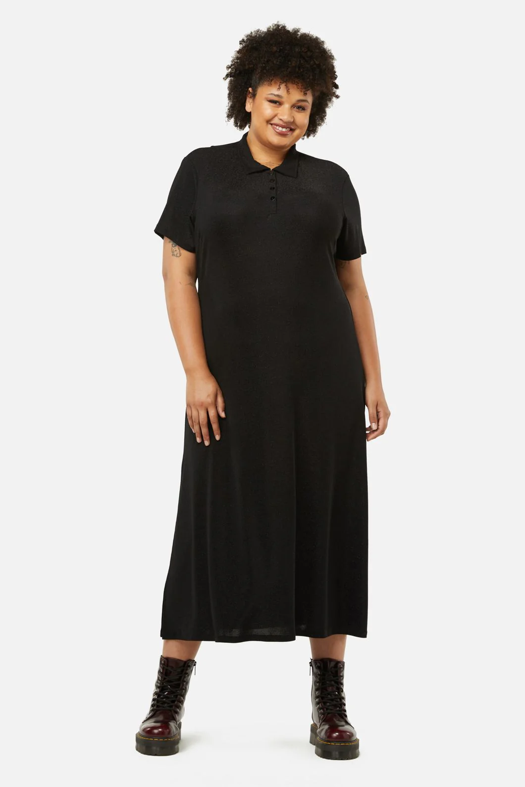 Curve Glitter Mesh Midi Dress