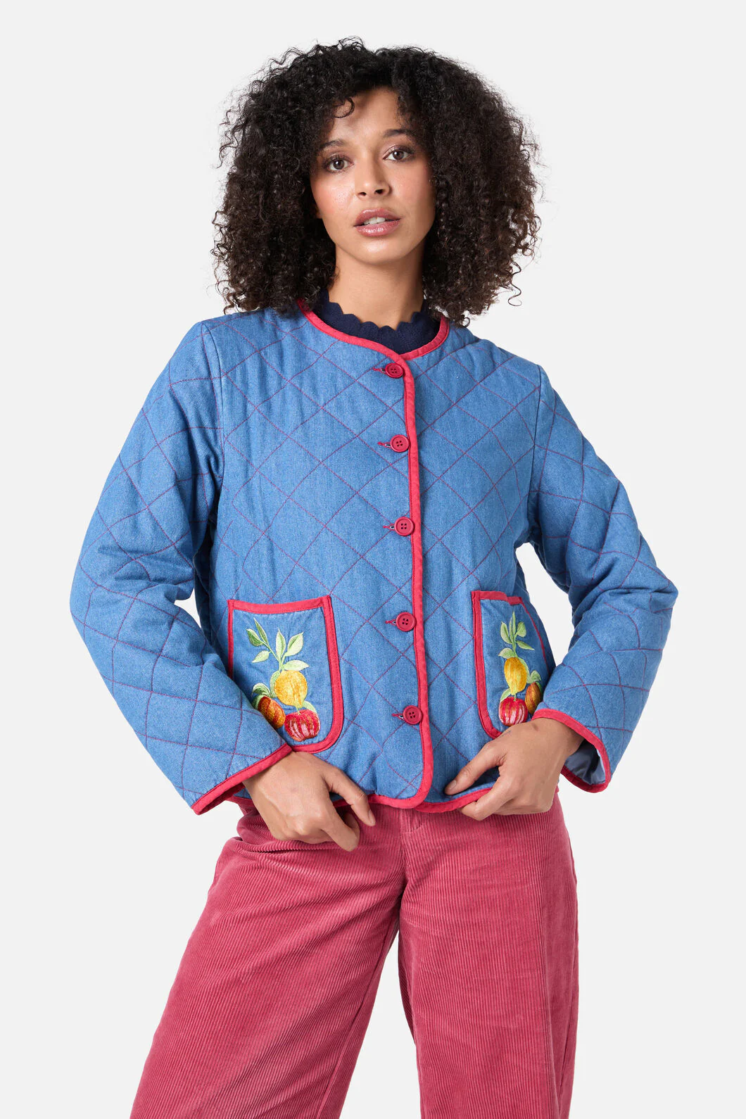 Fruit Emb Quilted Jacket