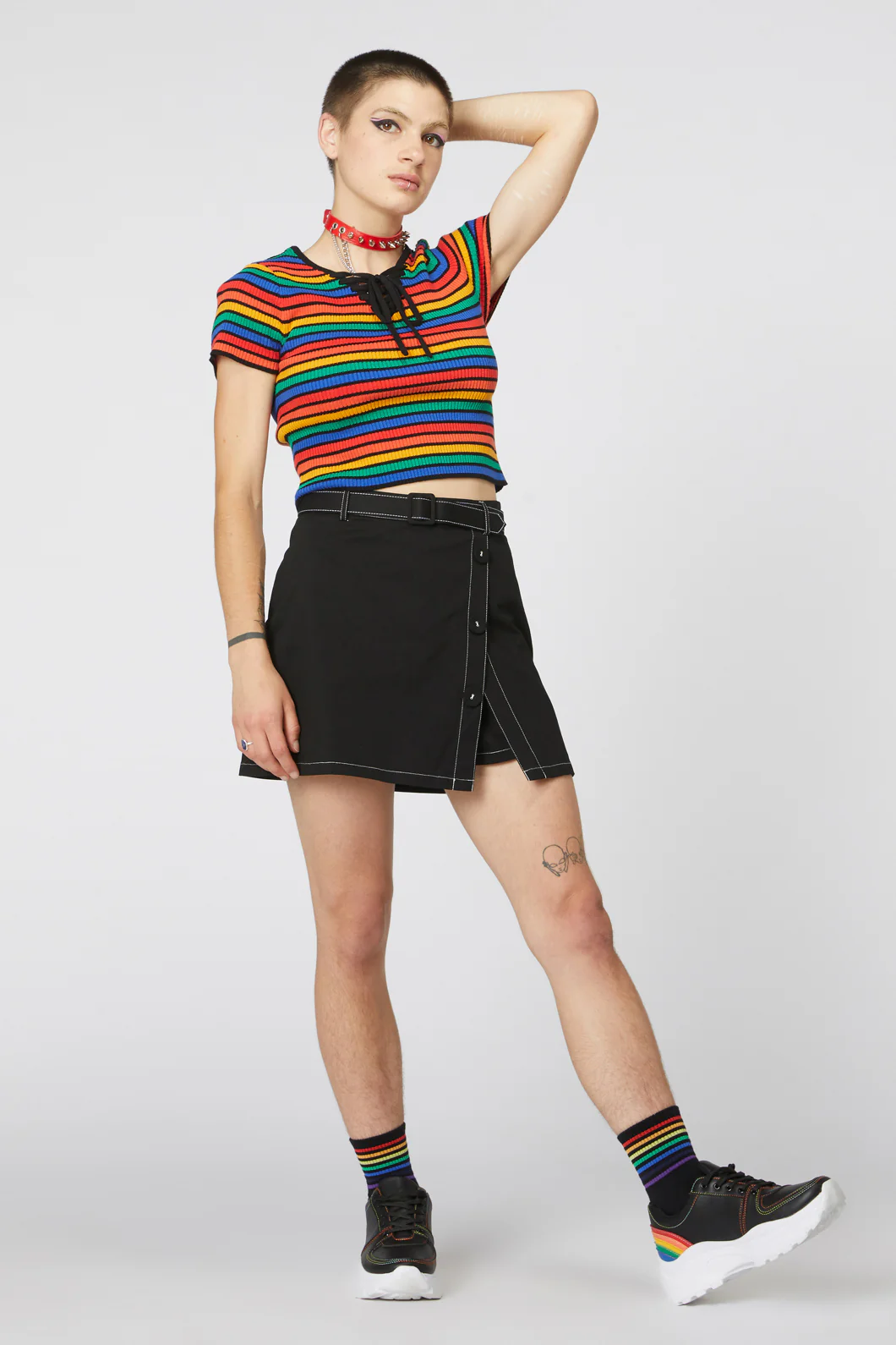 Bad Guy Belted Twill Skort