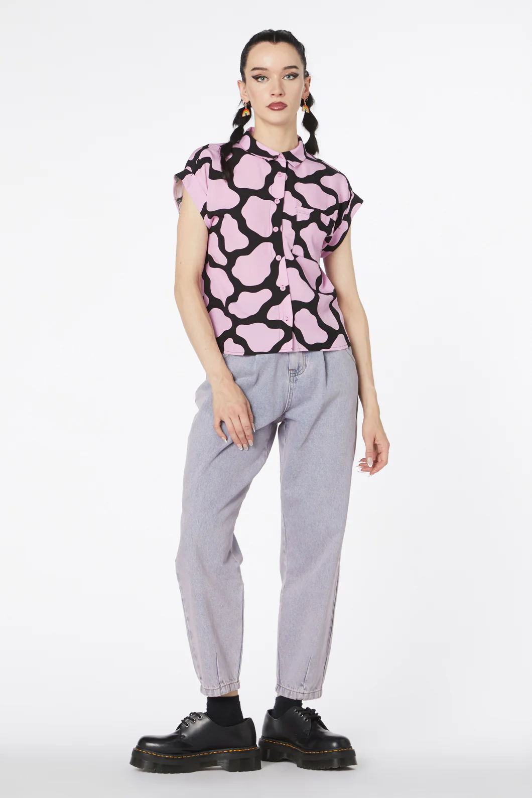 Skip Geo Boxy Collar Blouse