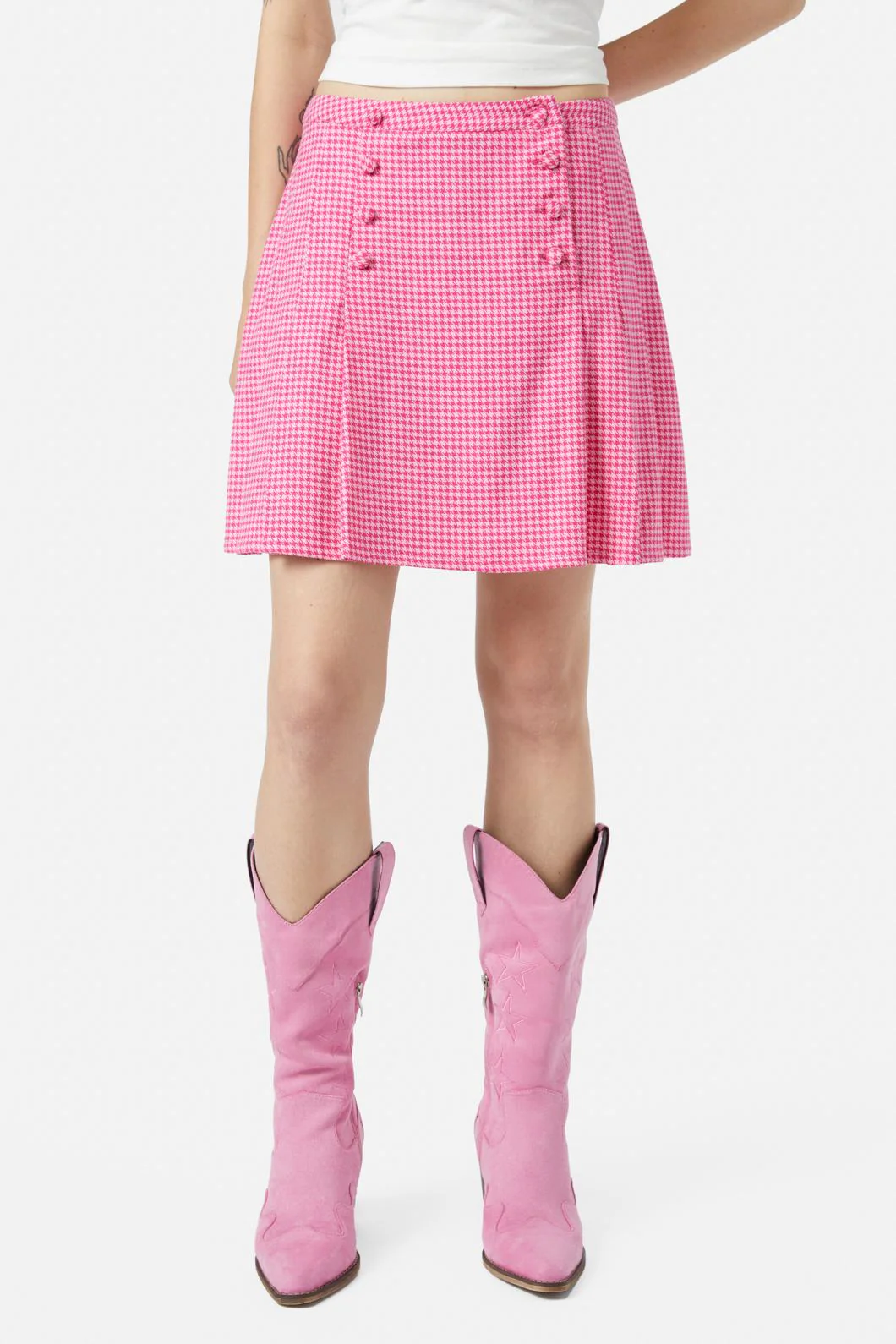 Maybelle Houndstooth Skirt