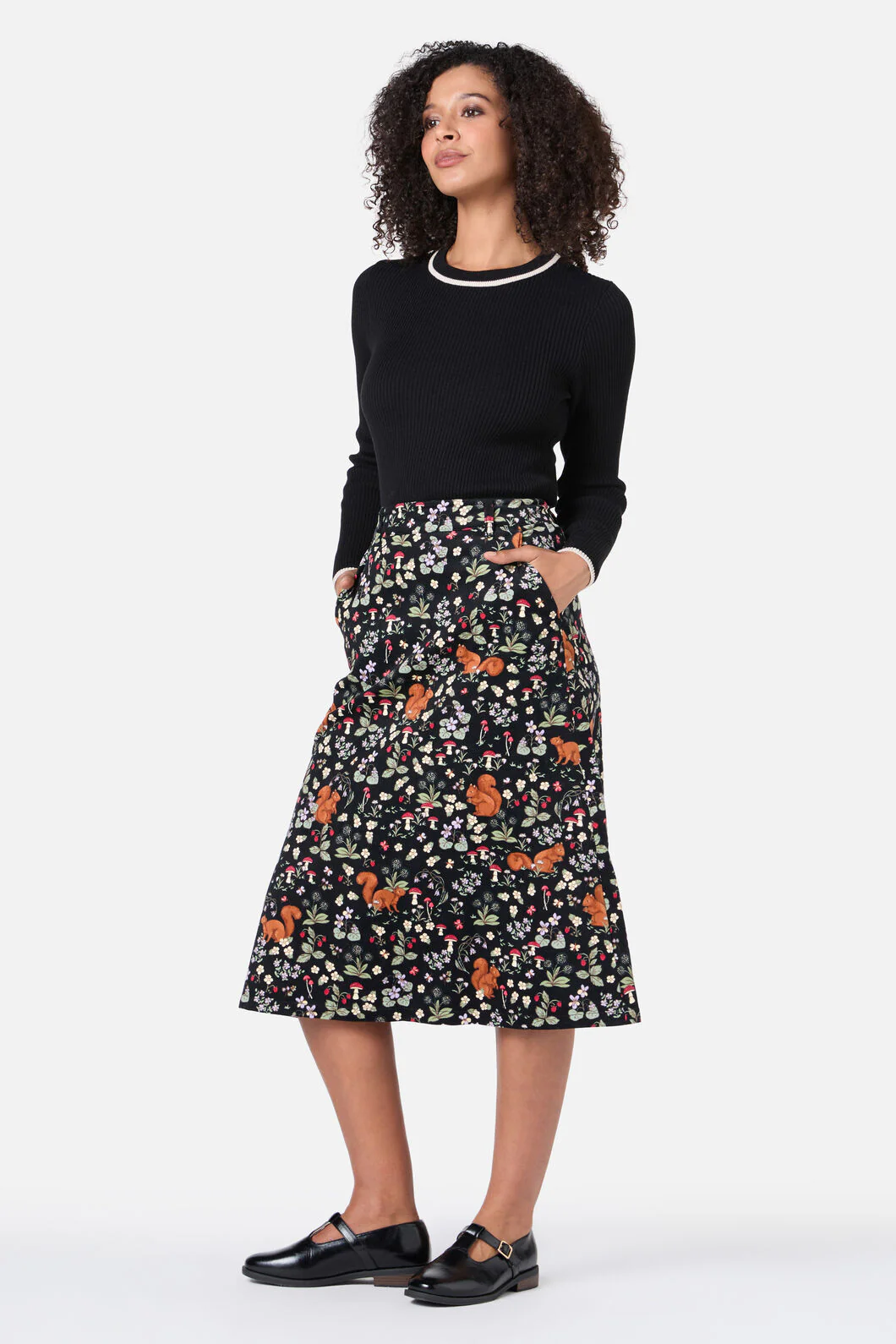 Squirrel Away Cord Midi Skirt