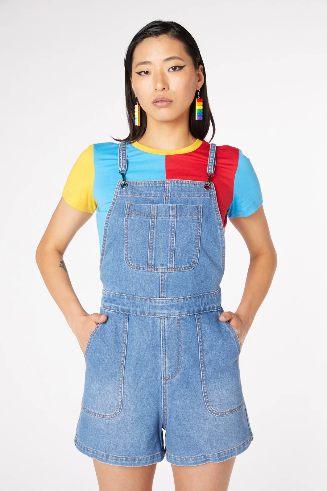 Aggro Bib Denim Playsuit