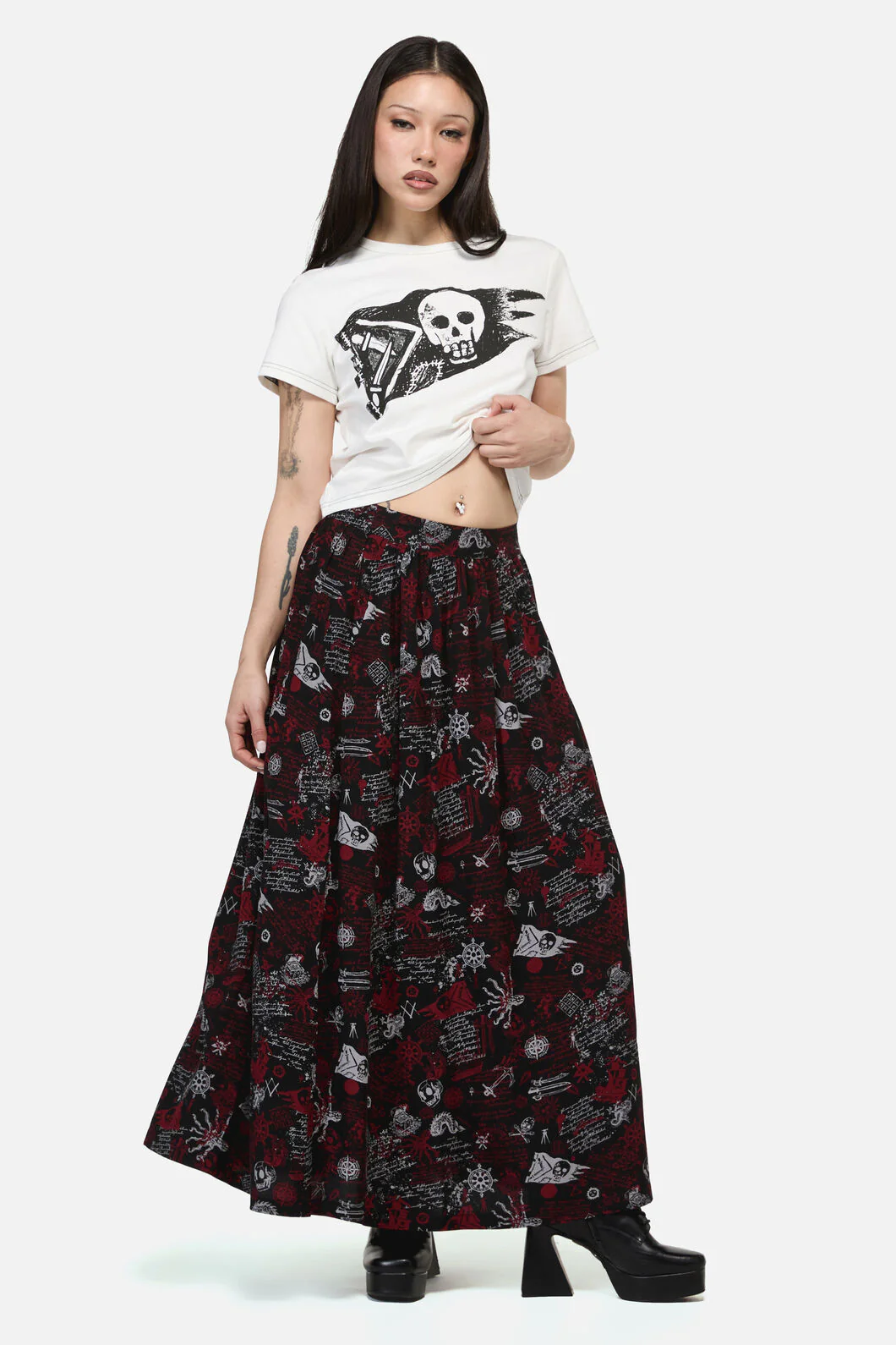 Pirate Punk Midi Skirt