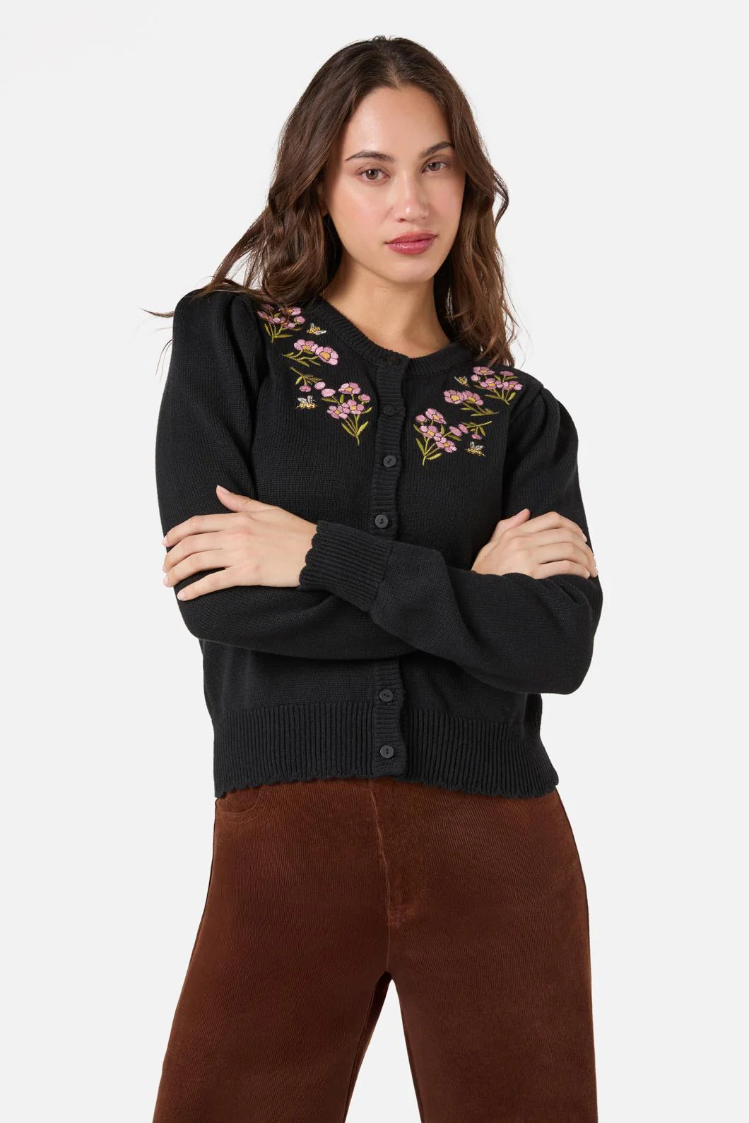 Flora Bee Embroidered Cardigan