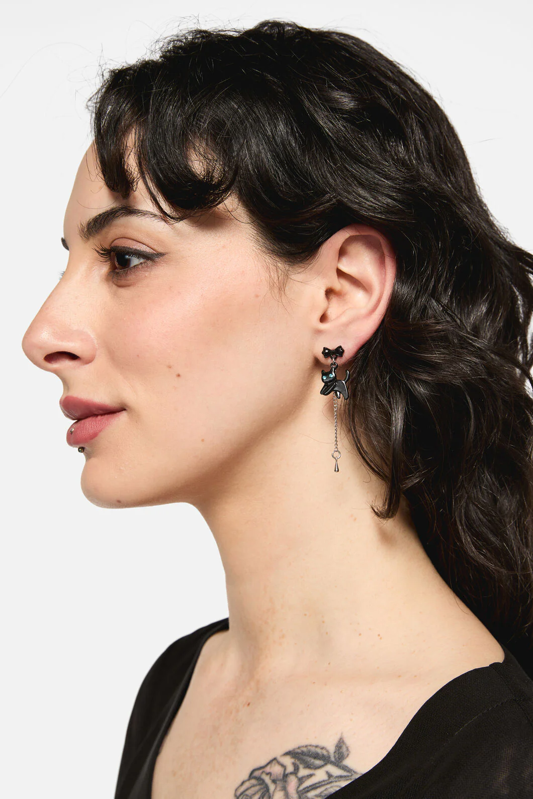 Bow Cat Drop Earrings