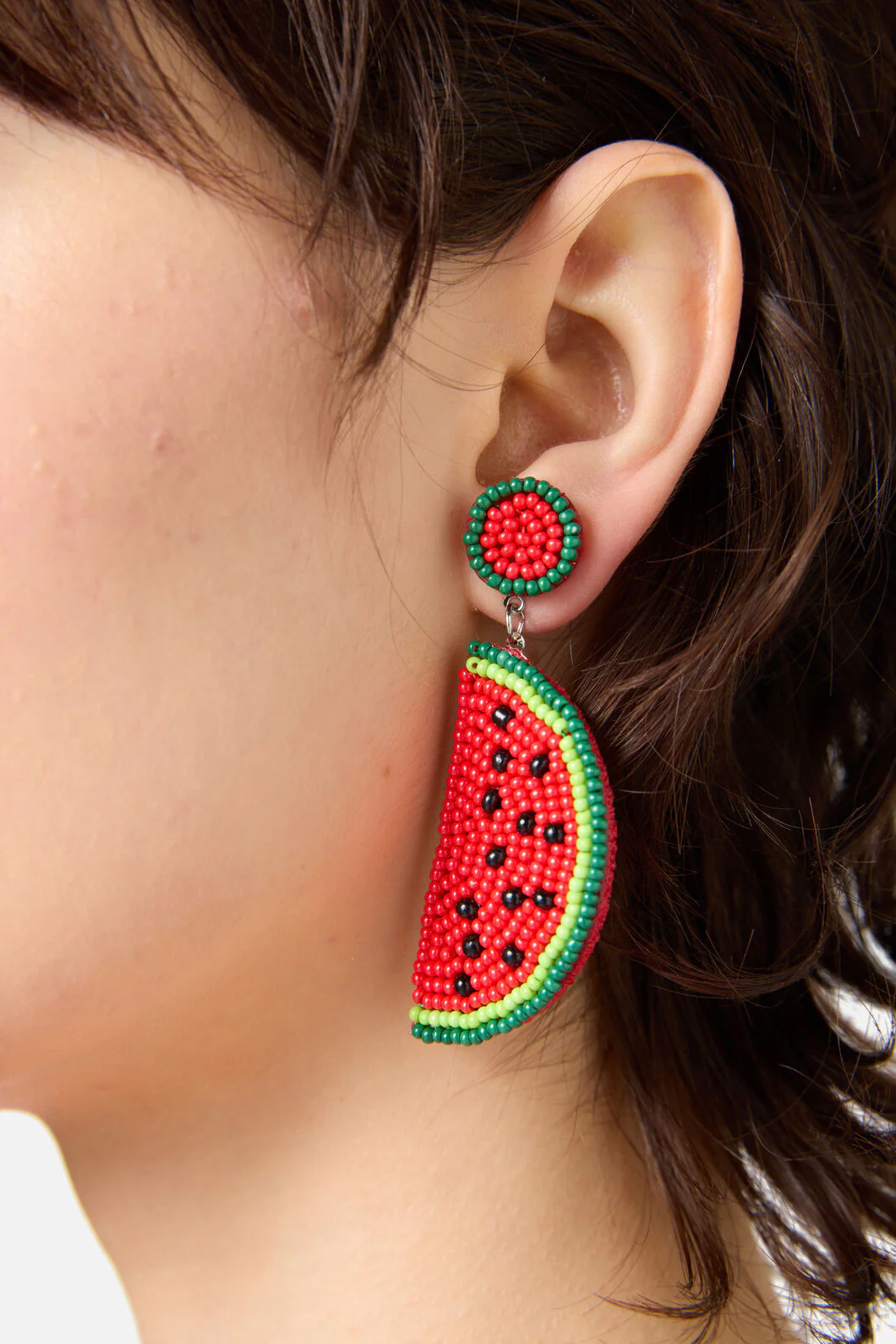 Watermelon Beaded Earrings