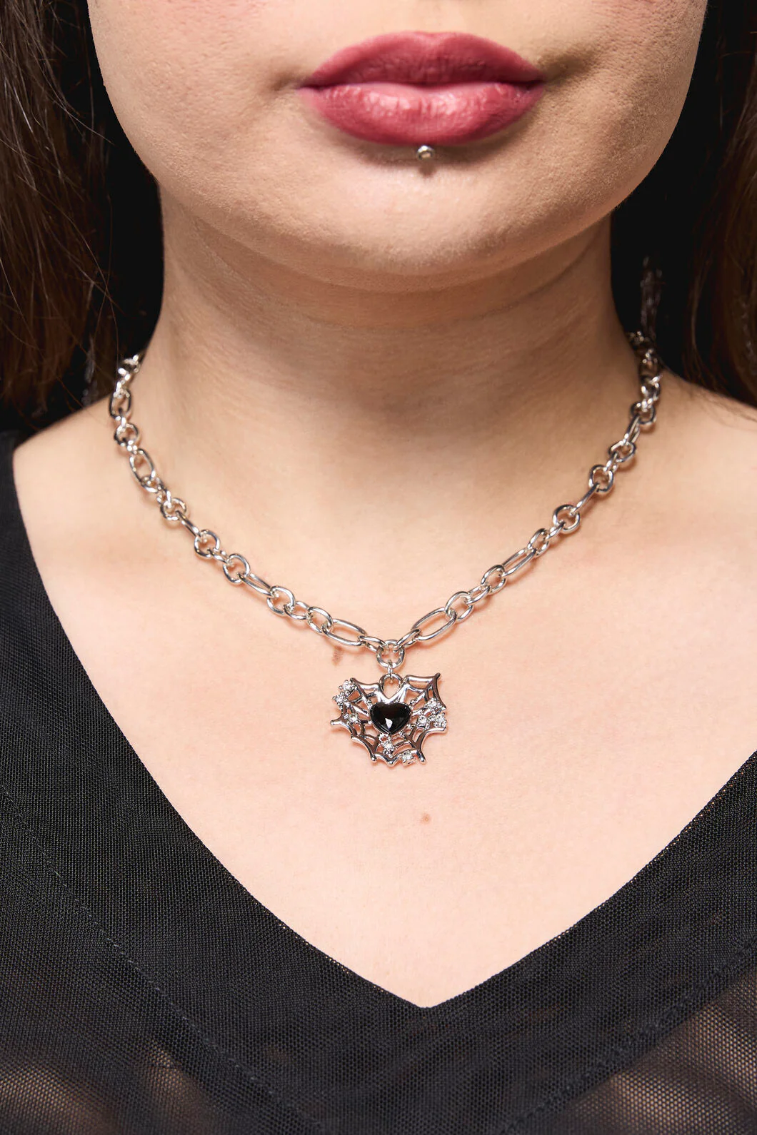 Cobweb Heart Necklace