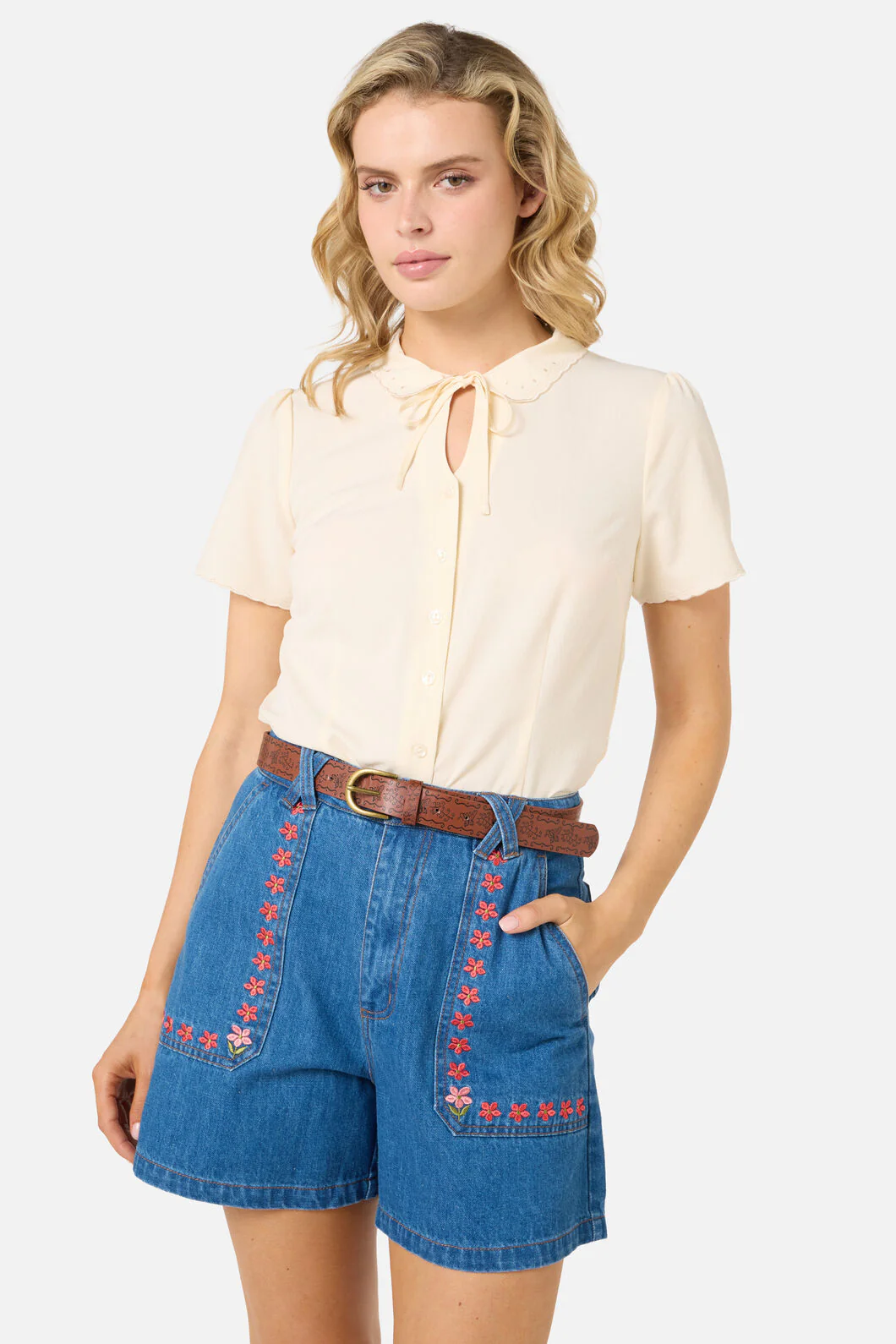 Butterfly Debossed Vintage Belt