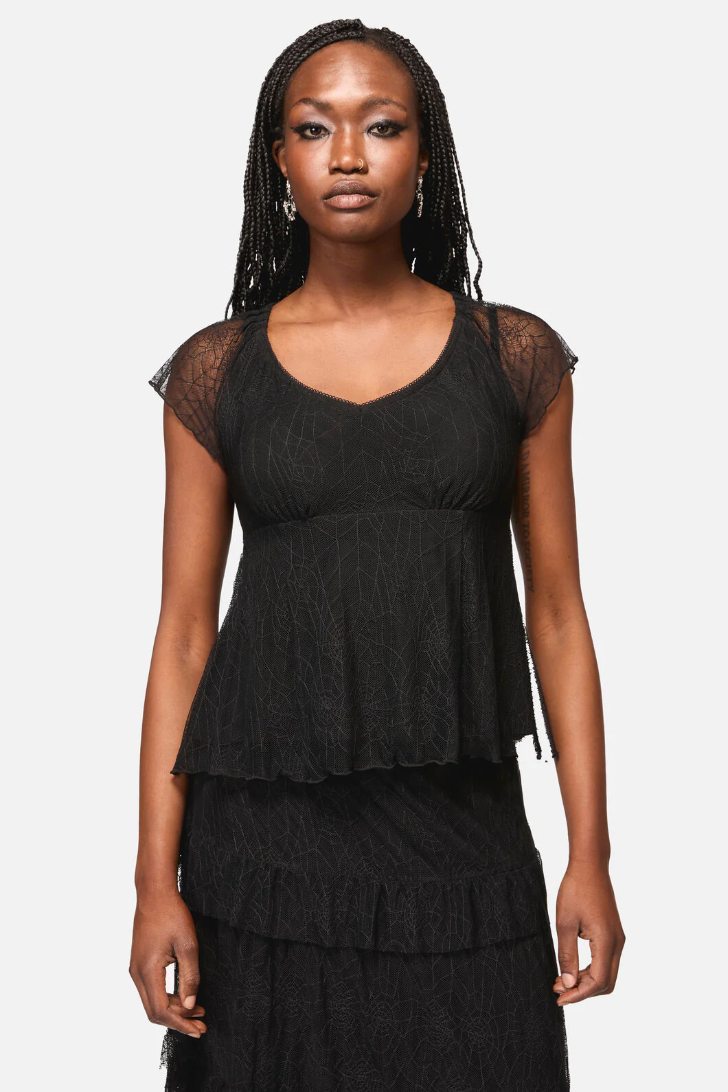 Web Lace Babydoll Top