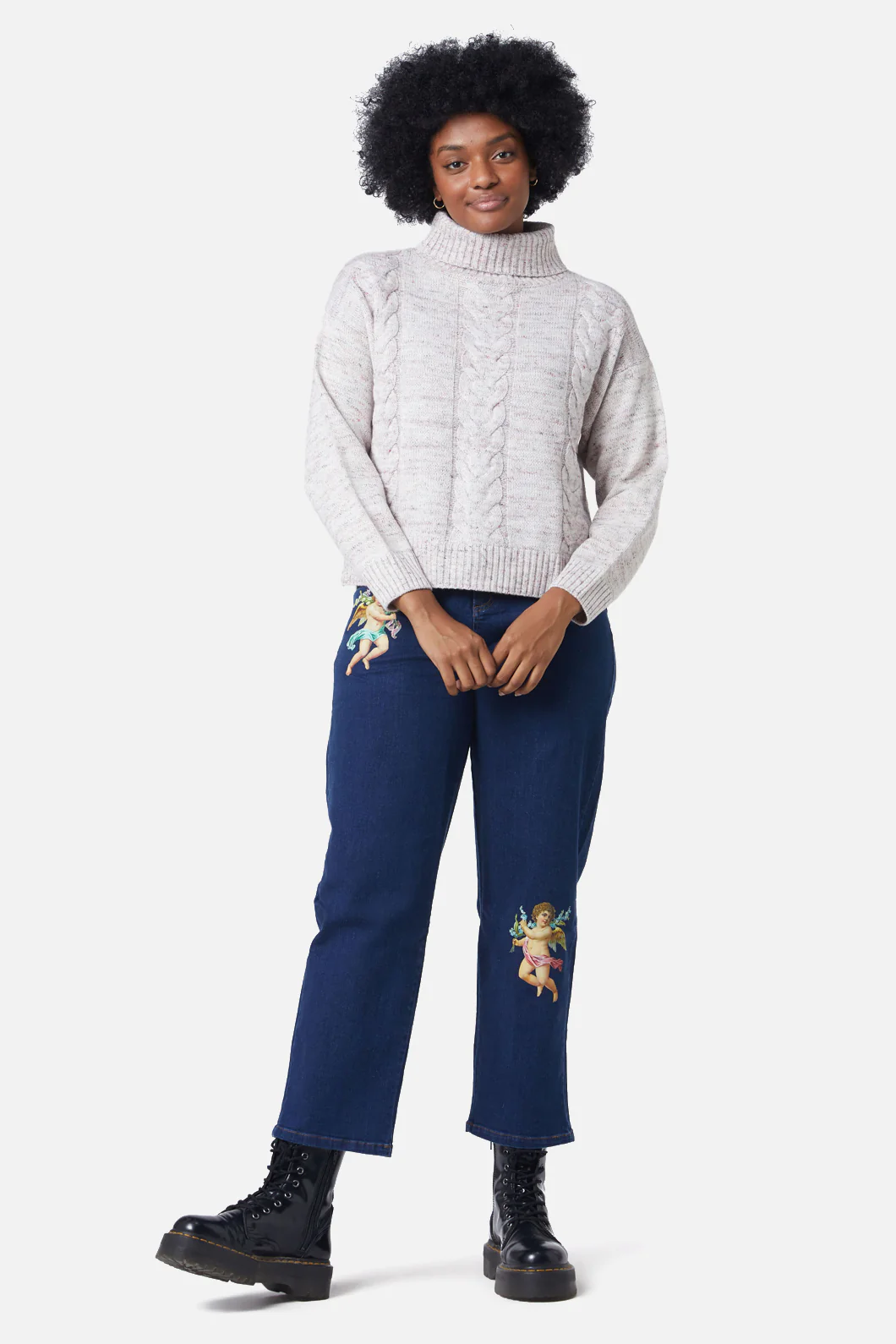 Space Dye Cable Boxy Knit