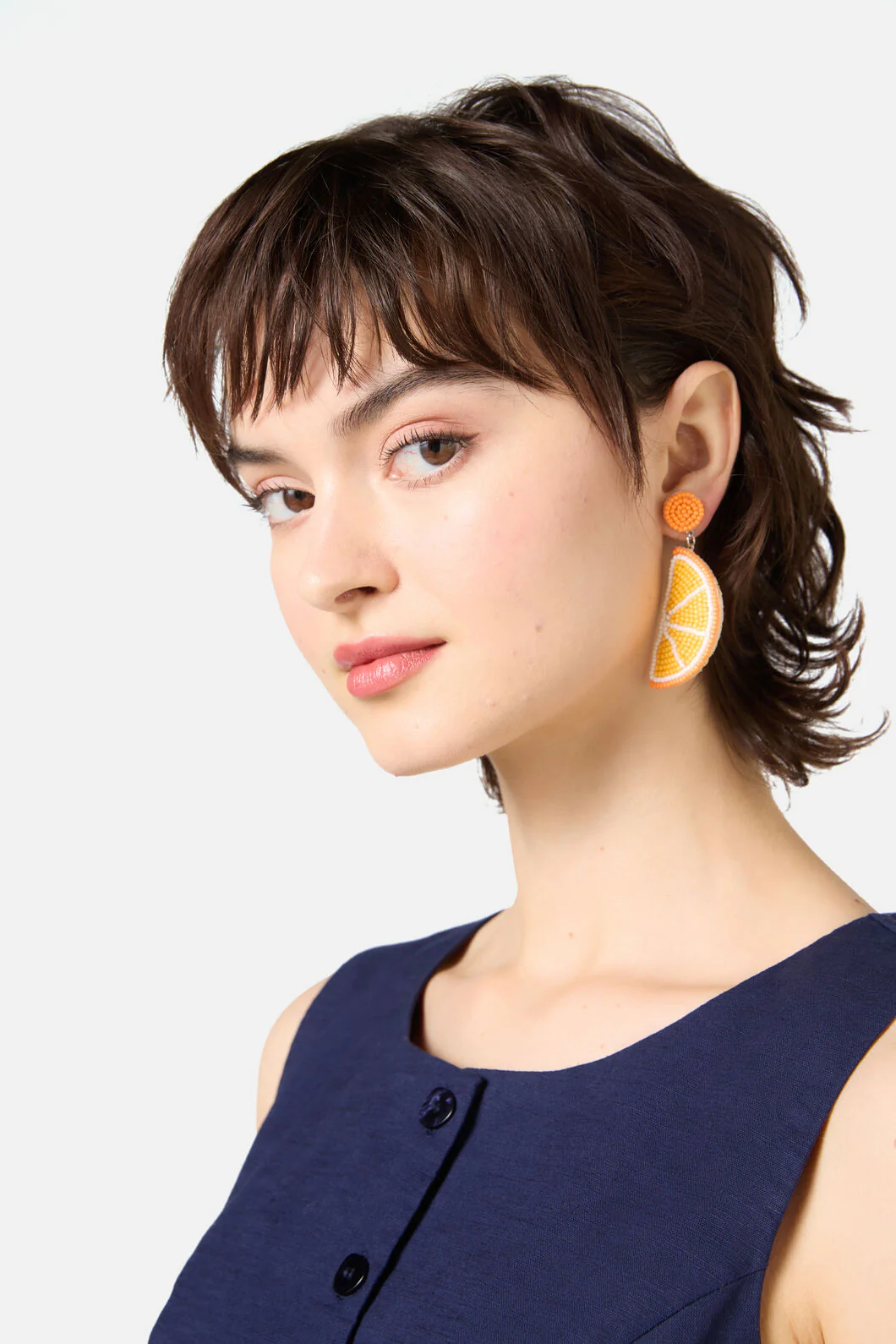 Orange Beaded Earrings