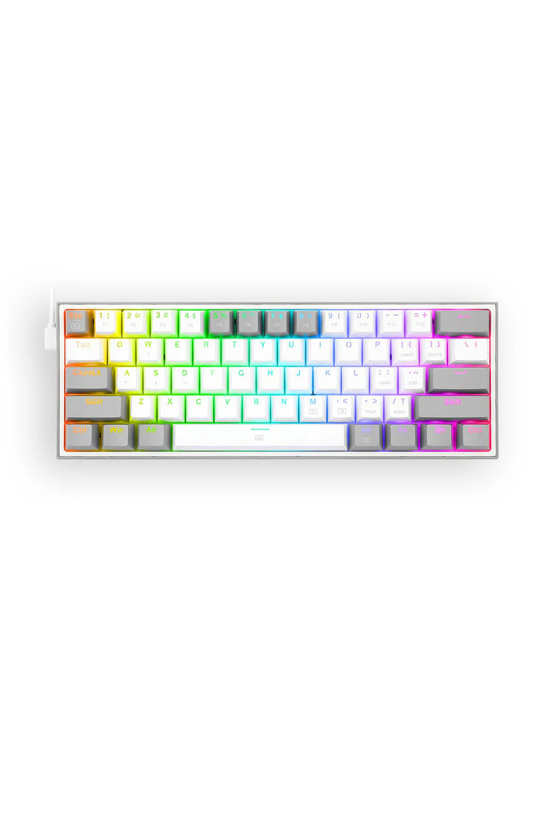 K617-RGB Fizz 61Key Wired Keyboard (White/Grey)