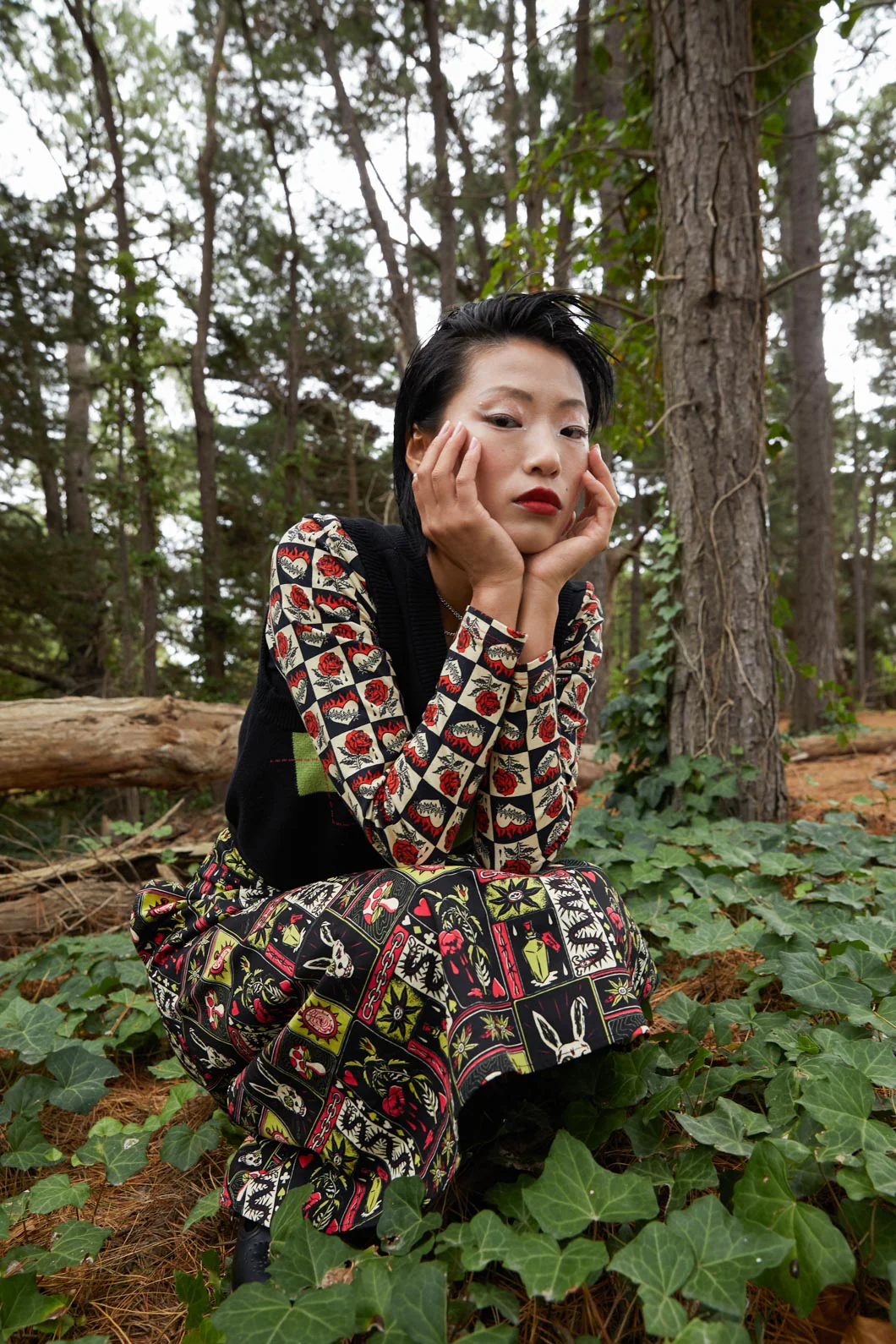 Knave Of Hearts Cropped Long Sleeve Tee