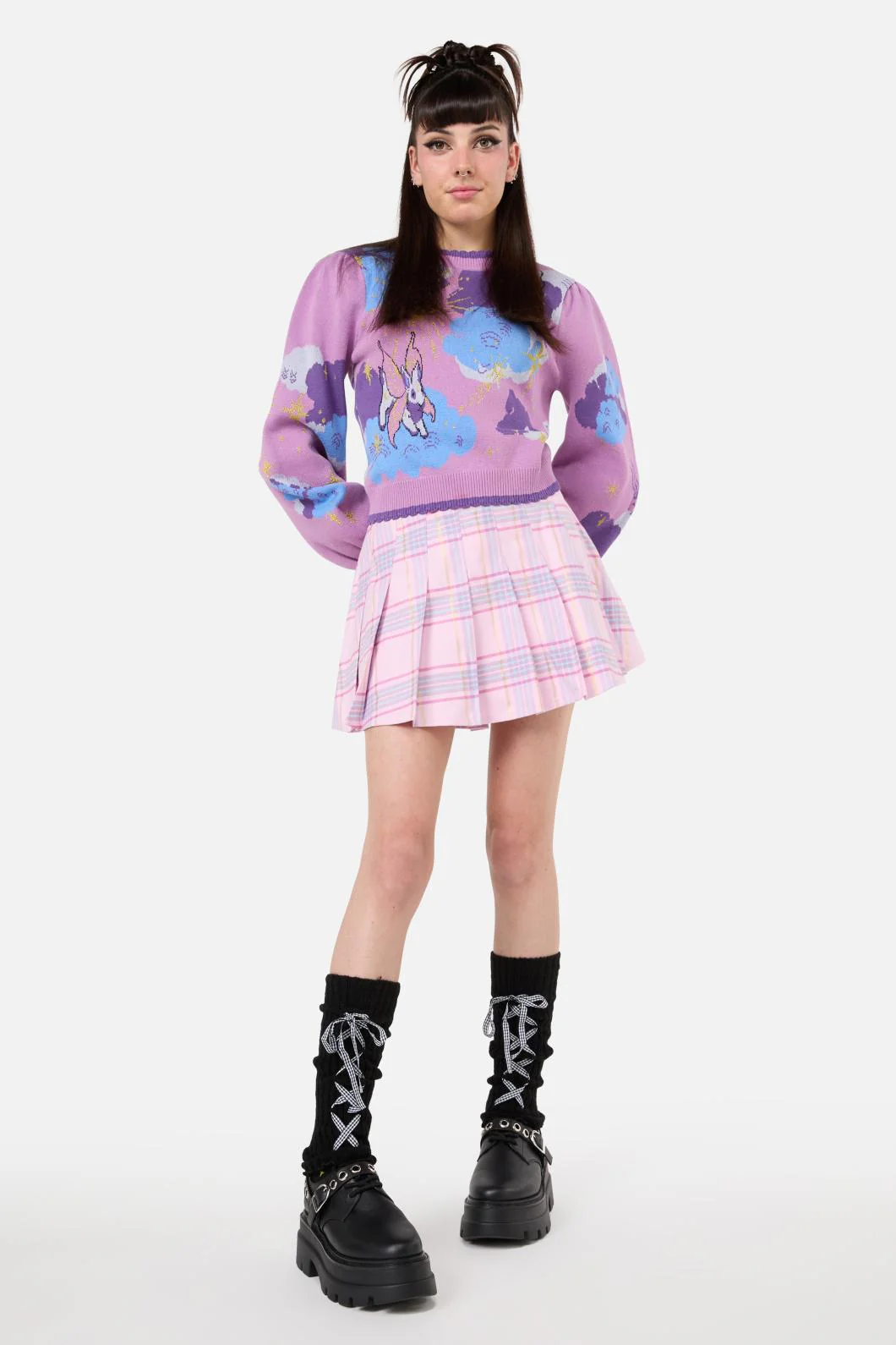 Black Lace Up Leg Warmers