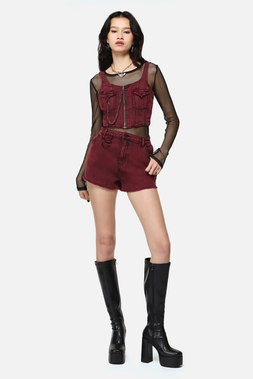 Barb Denim Mini Short