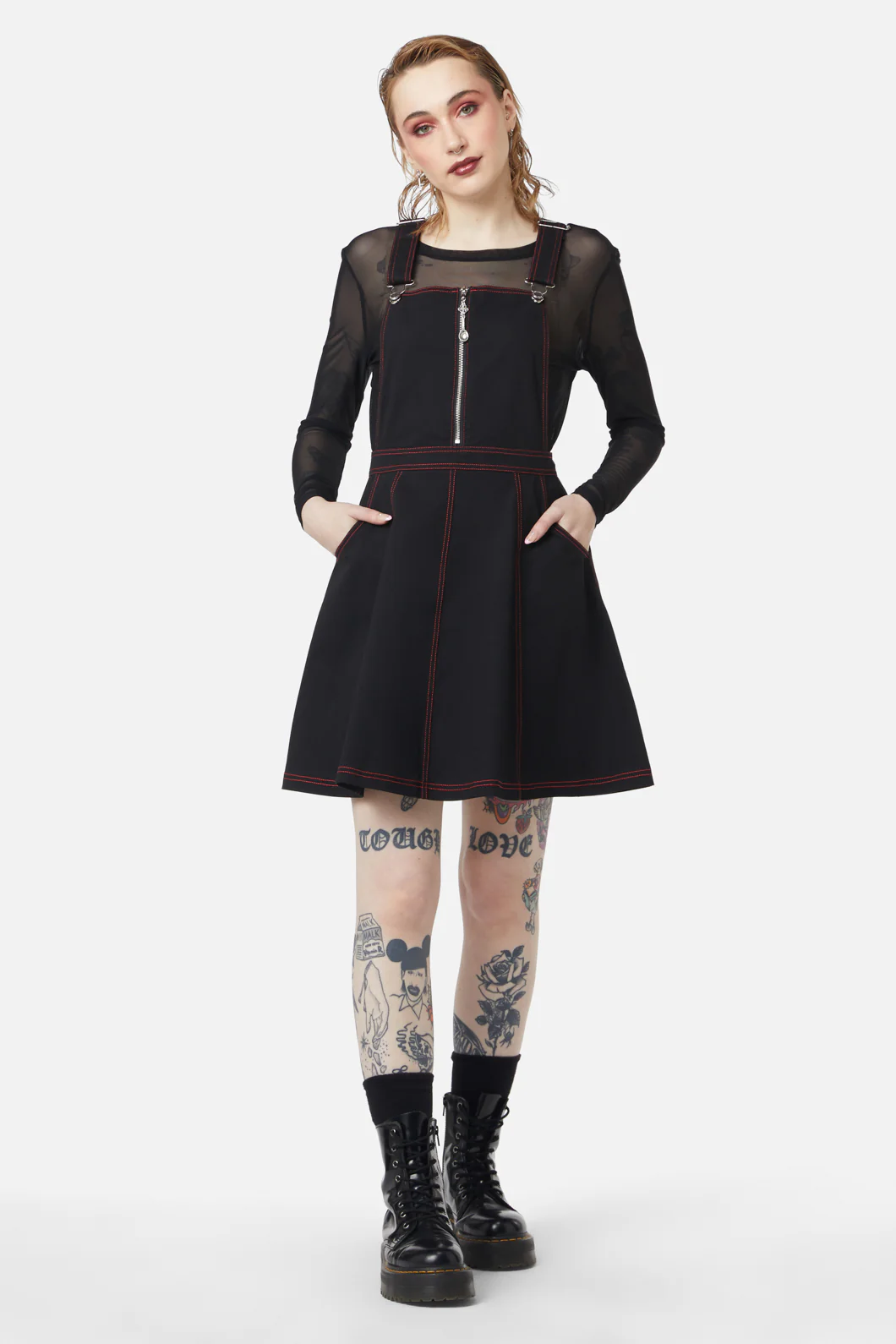 Defrauded Contrast Stitch Pinafore