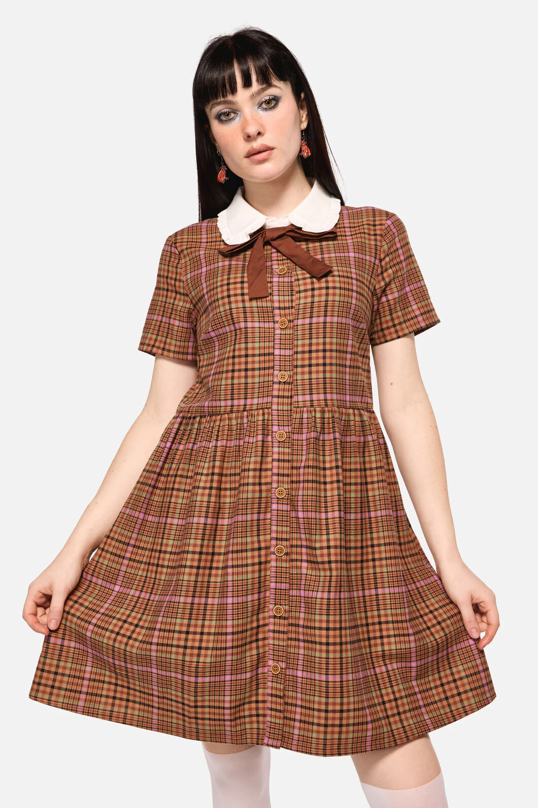 Rustic Check Collar Dress