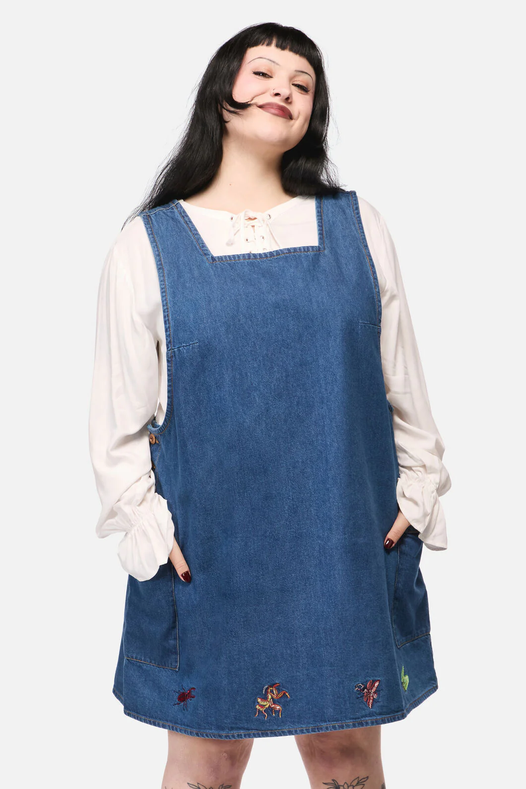 Curve Bugs Galore Embroidered Pinafore