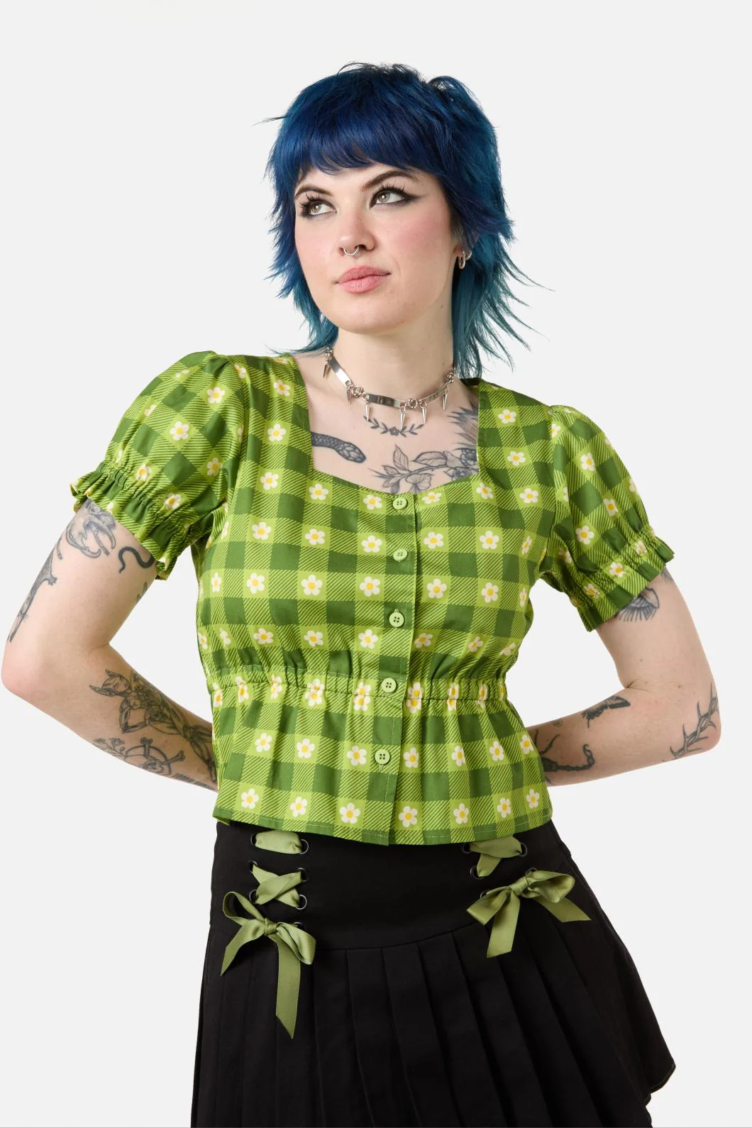 Garden Hedge Check Top