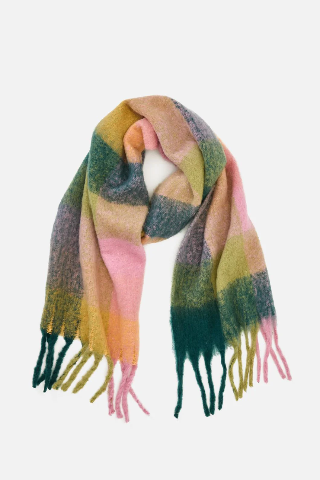 Green Pink Snug Scarf
