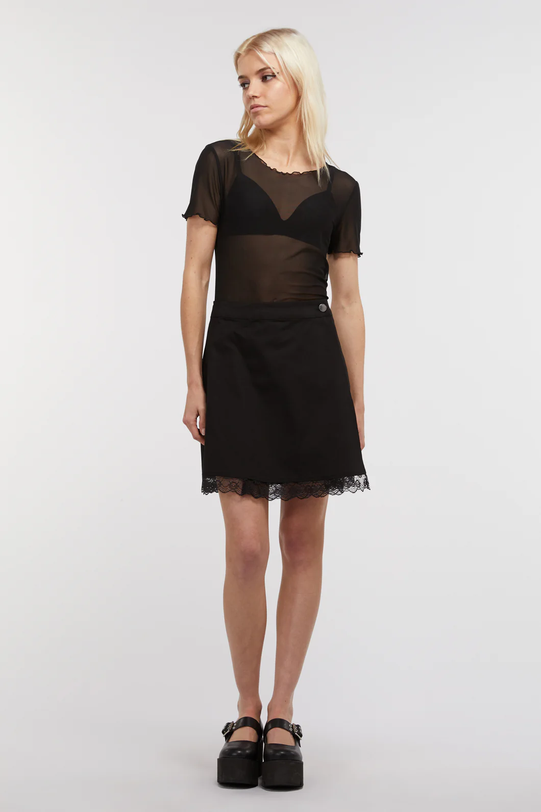 Lace Trim Goth Skirt