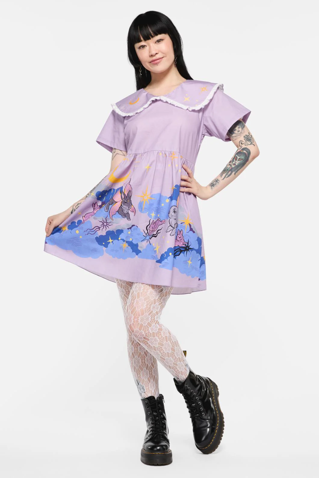Goodnight Bunny Border Dress