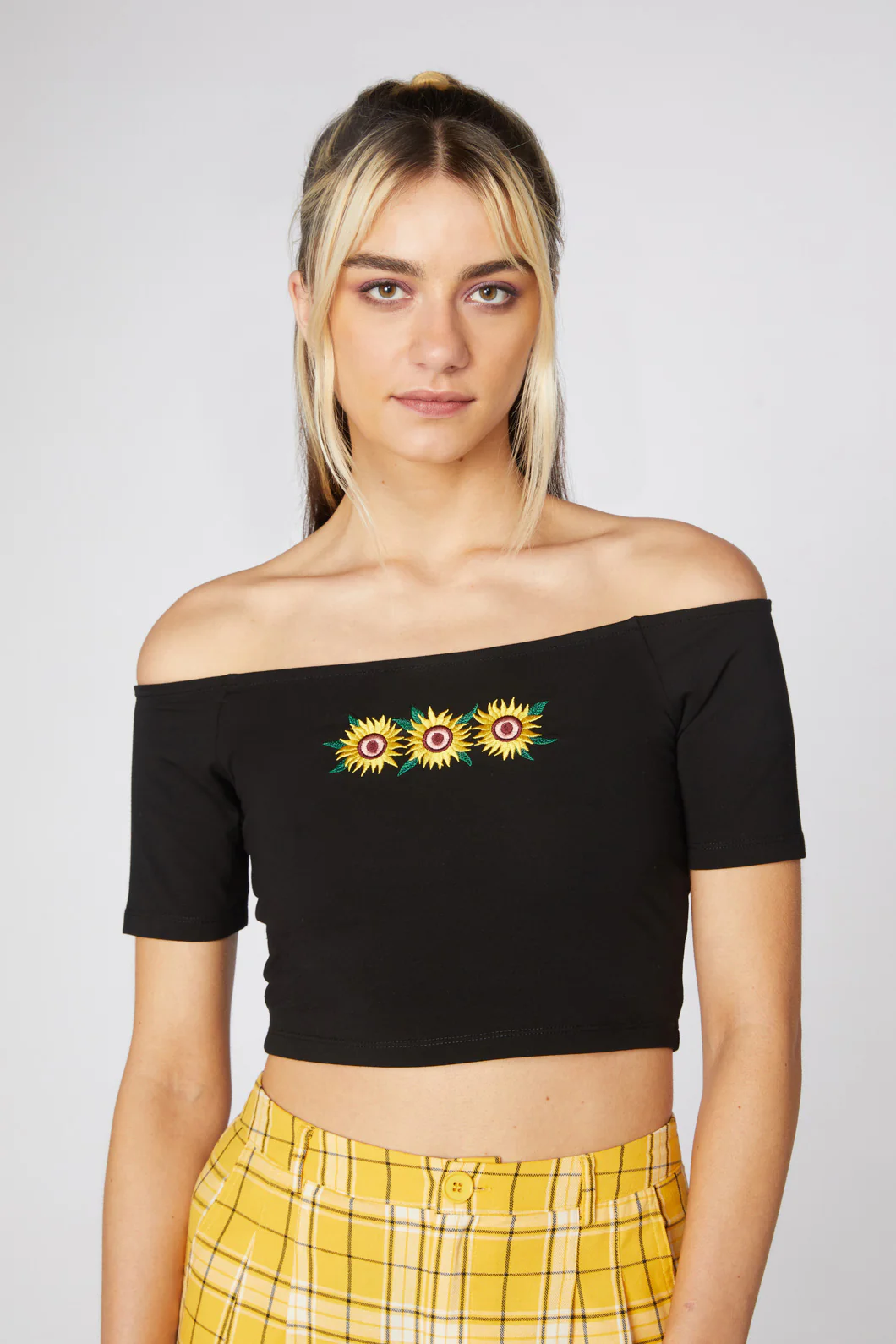 Sunflower Jersey Crop Top
