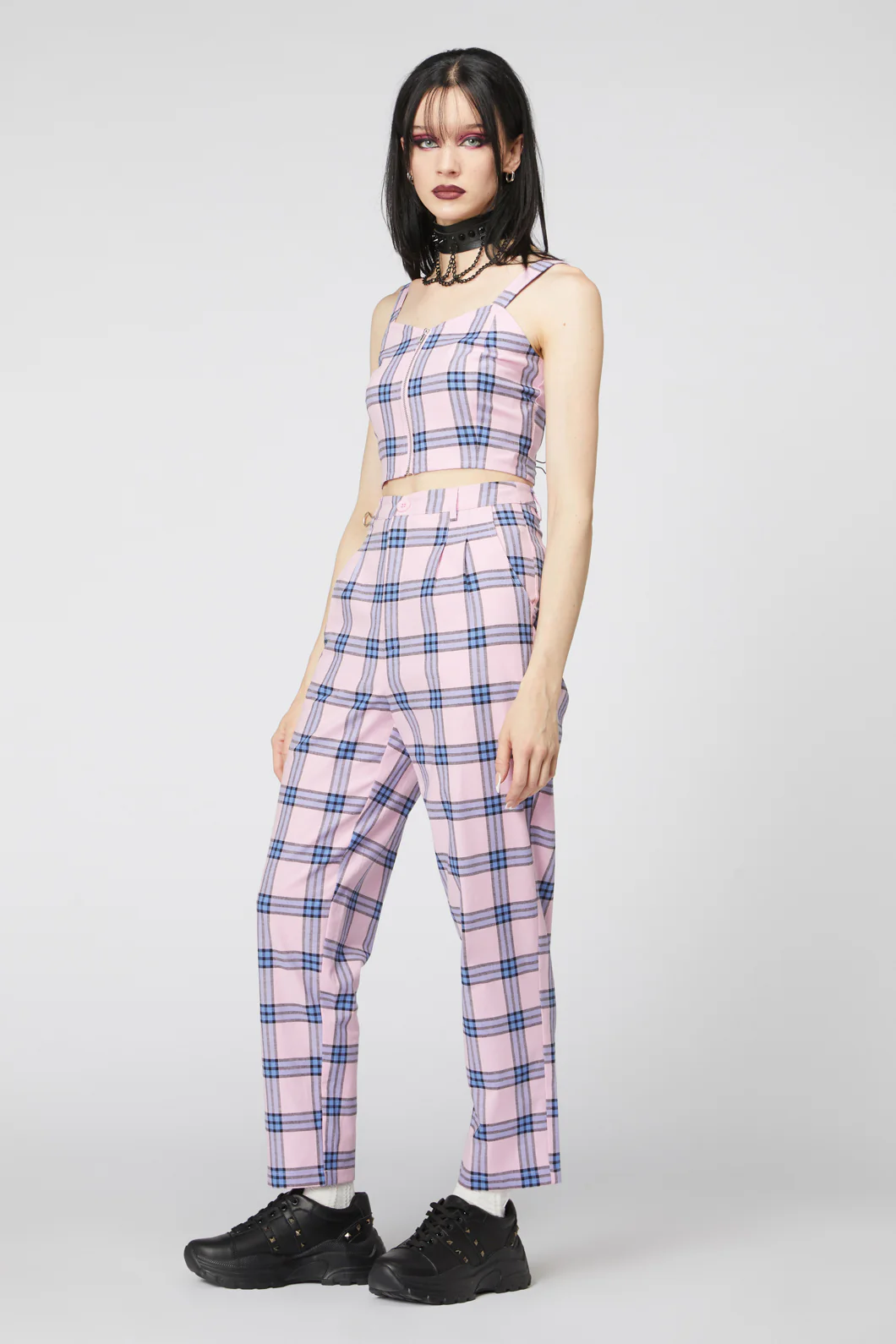 Pastel Tartan Pleated Pant