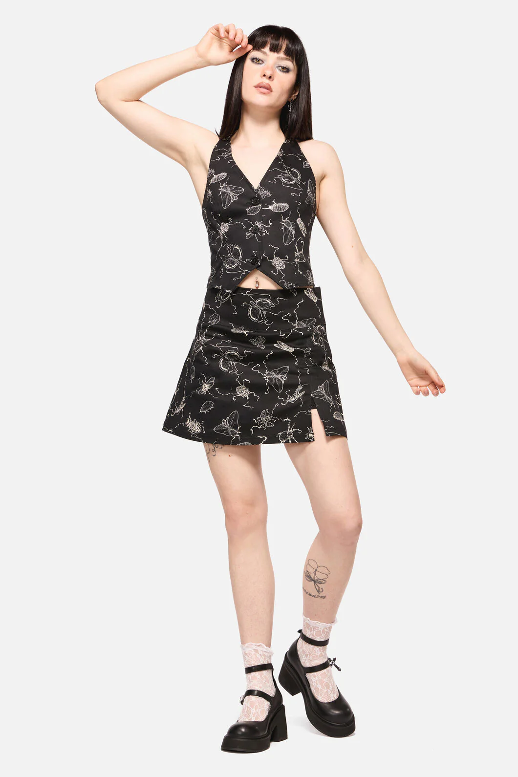 Dark Pieridae Print Skort