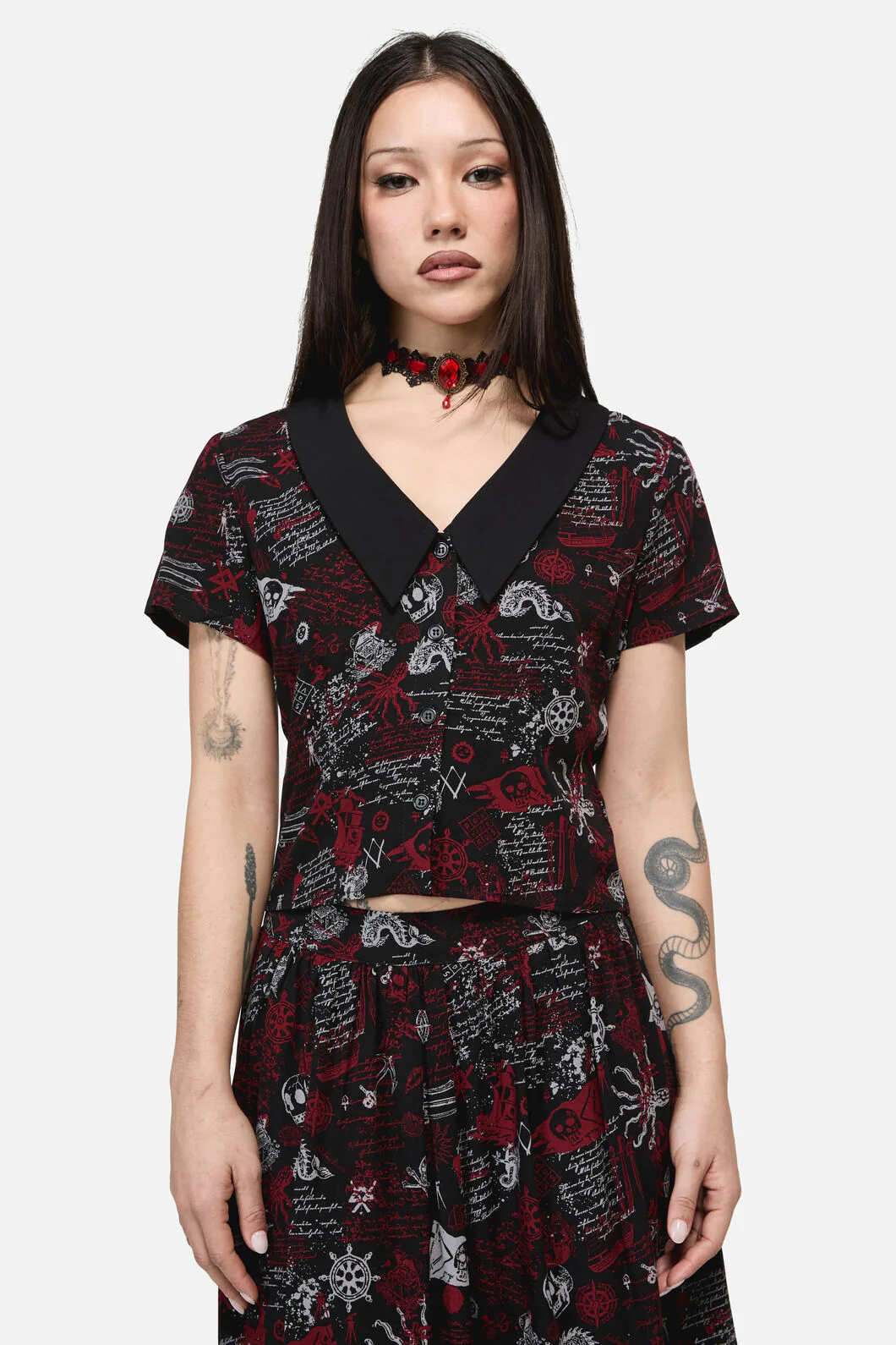 Pirate Punk Print Blouse