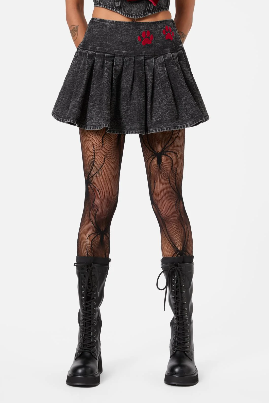 Moggy Denim Pleated Skort