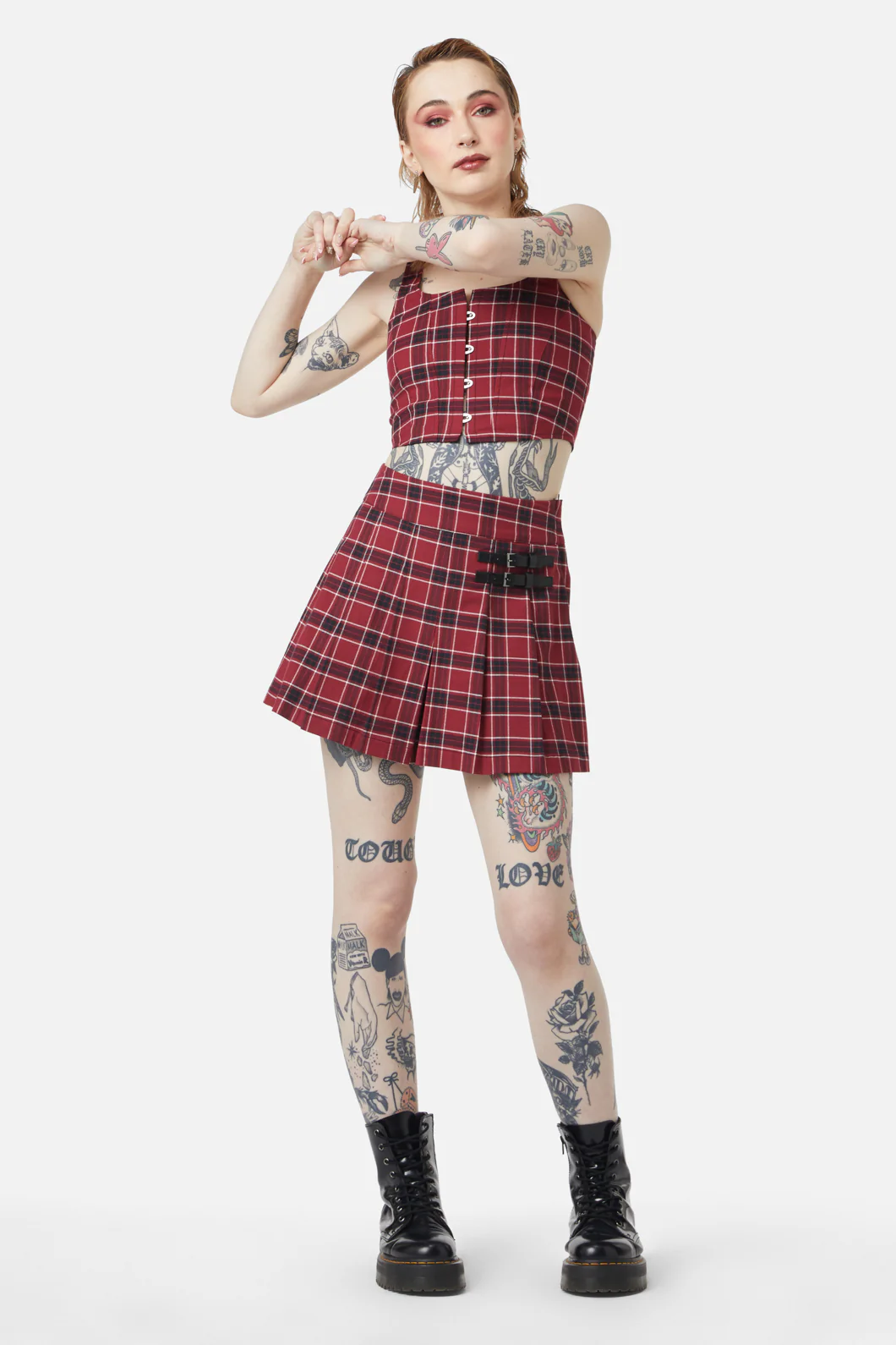 Revenge Tartan Corset Top