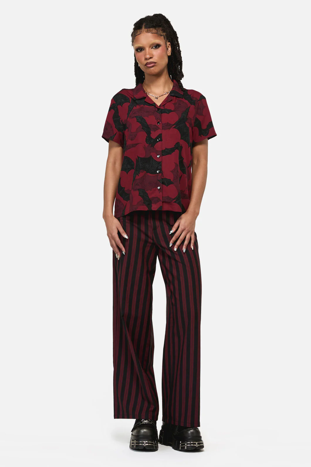 Batz Goth Short Sleeve Blouse