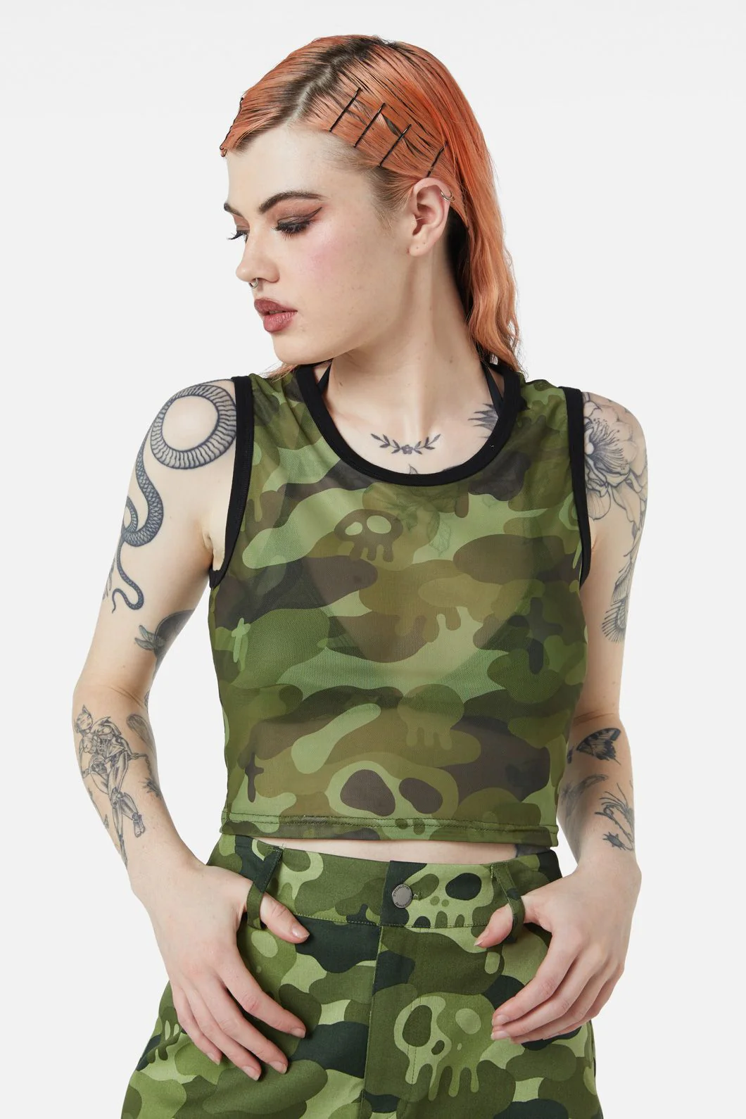 Nook Of The Garden Camo Mesh Tank