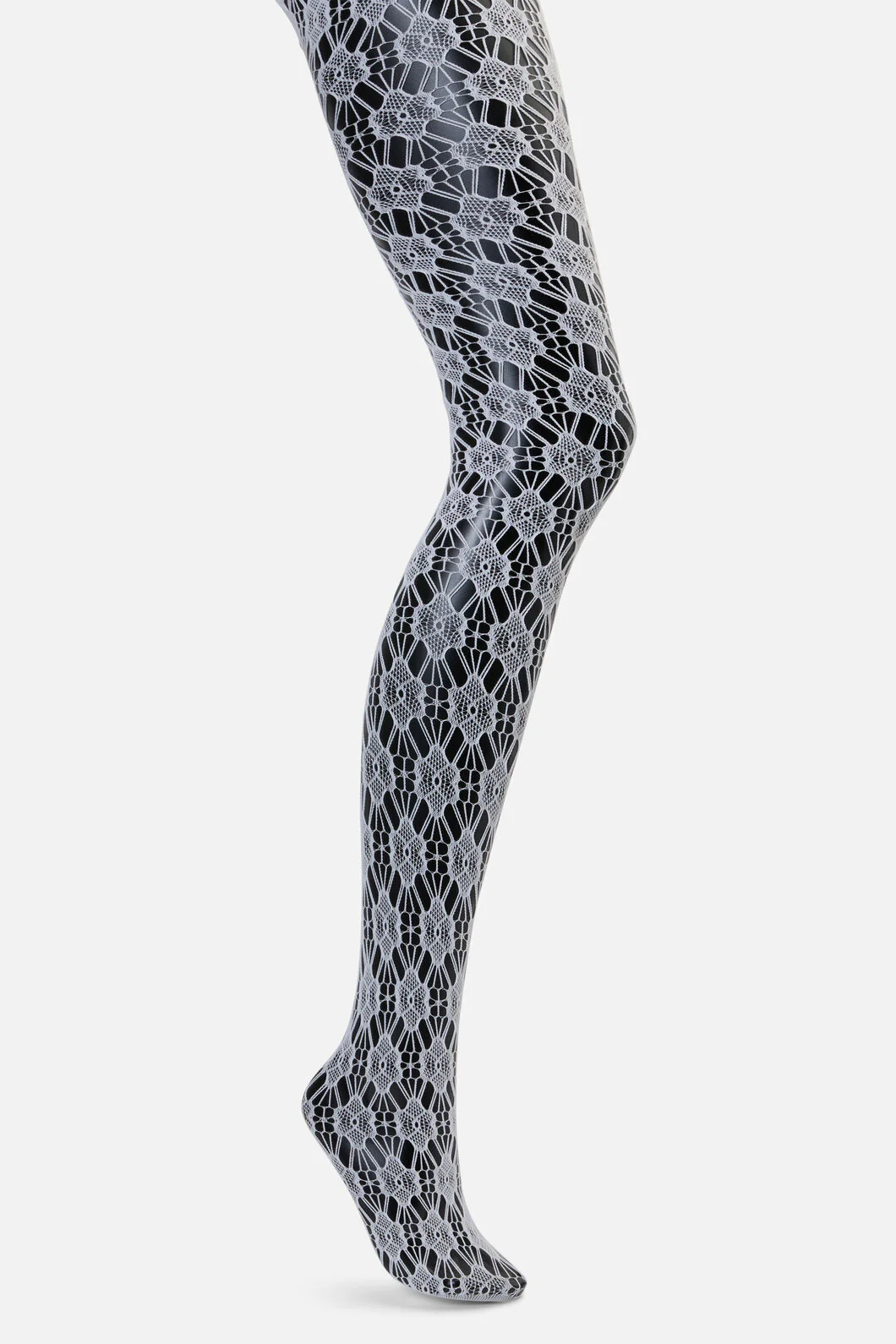 White Cut Out Daisy Tights