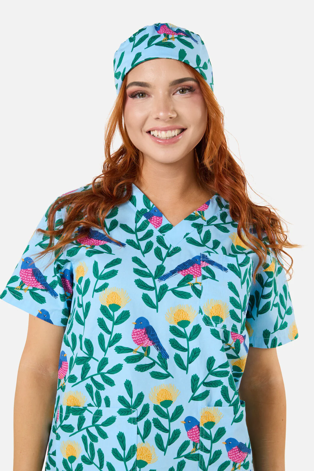 Pink Robin Scrub Hat