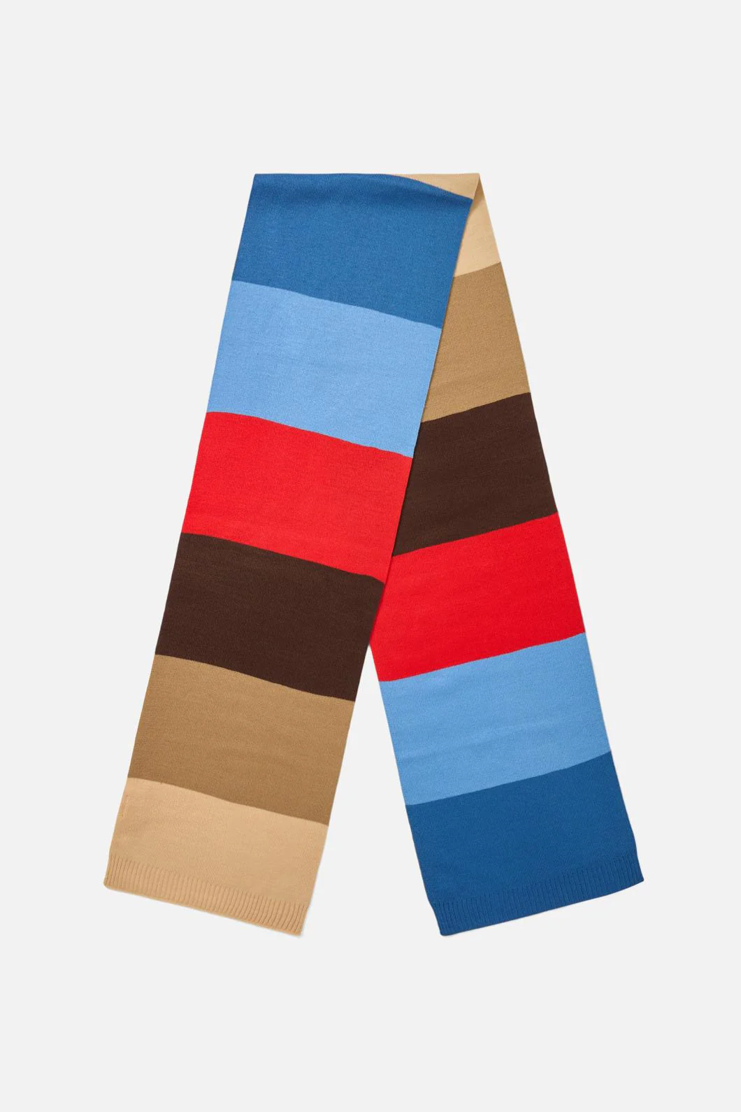 Blue Striped Knit Scarf