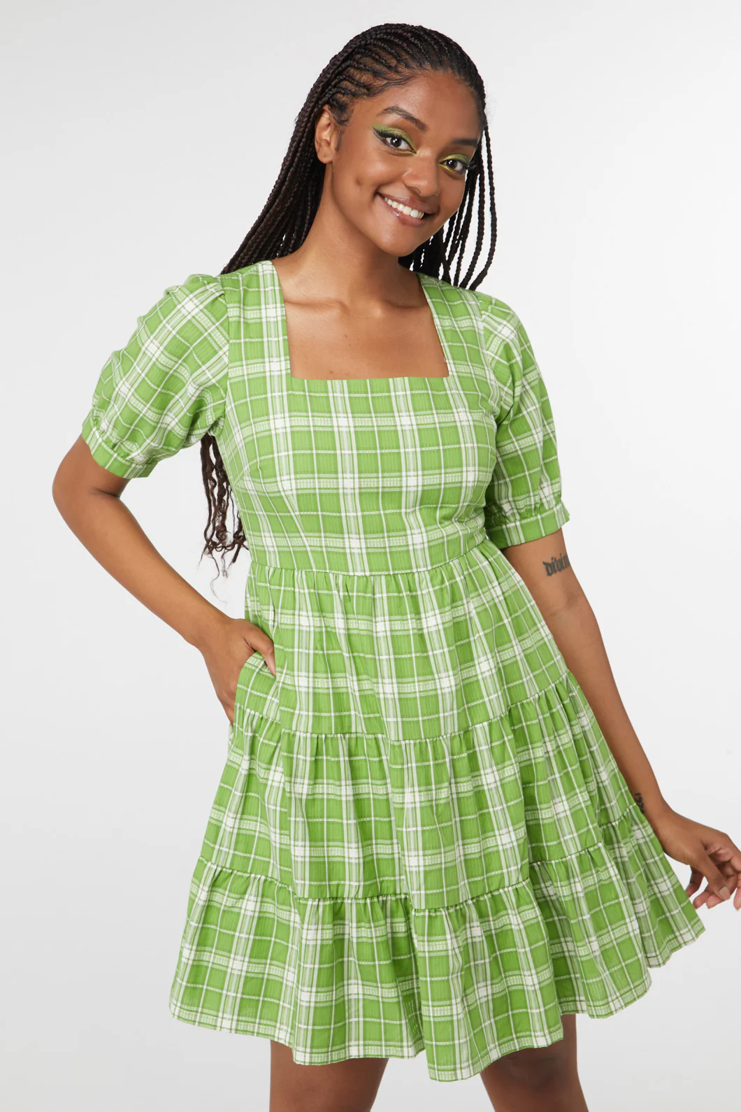 Dazed Tartan Ruffle Dress