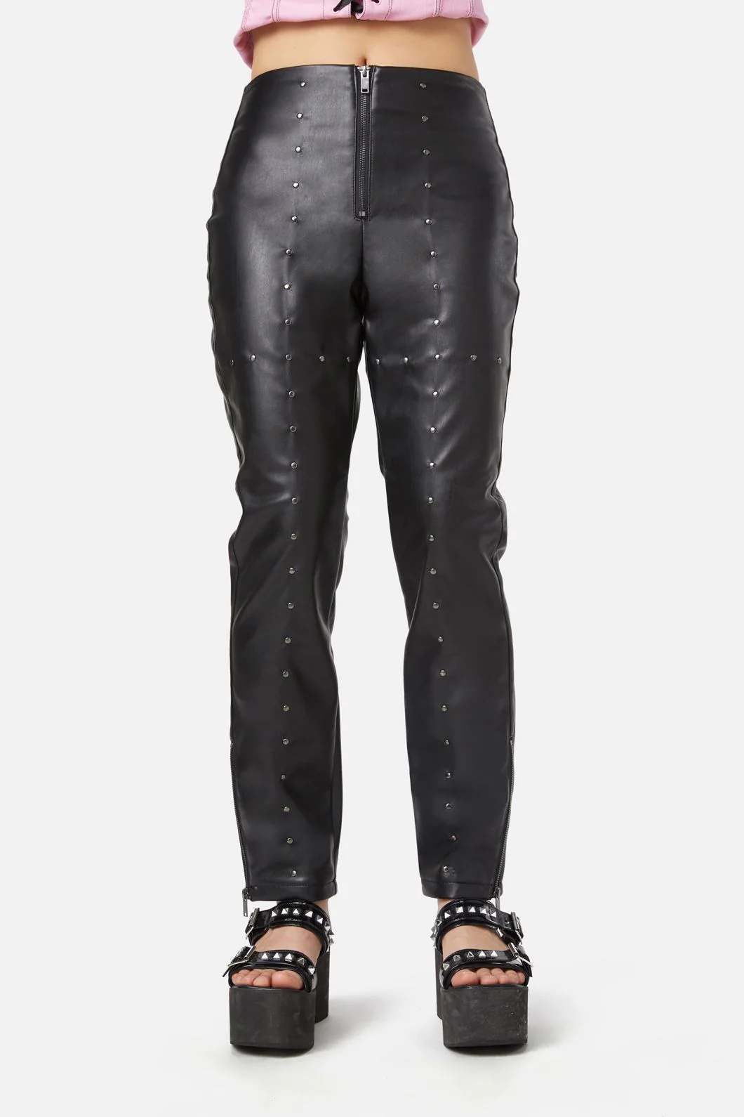 Goth Studded PU Leggings