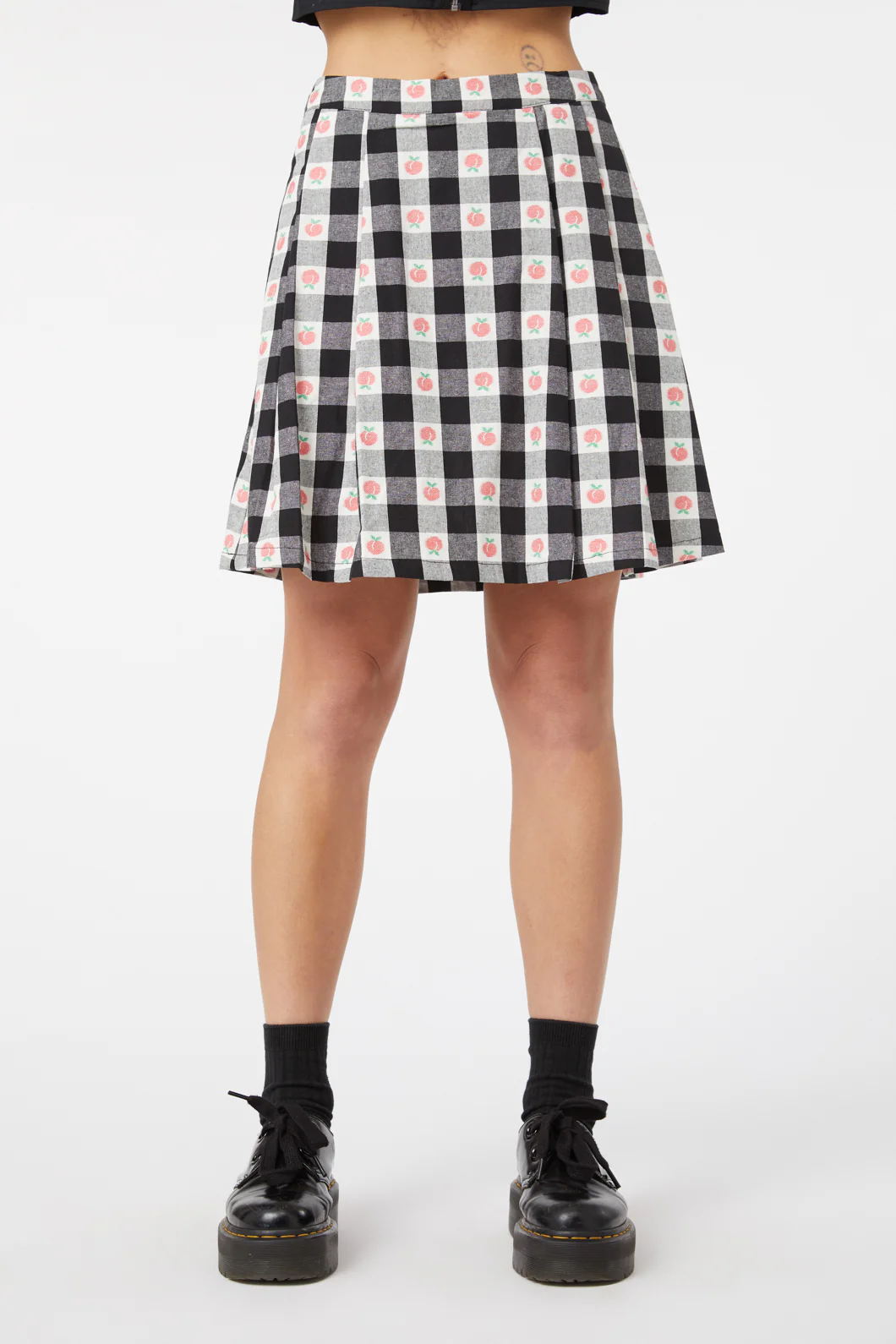 Gingham Peach Mini Skirt