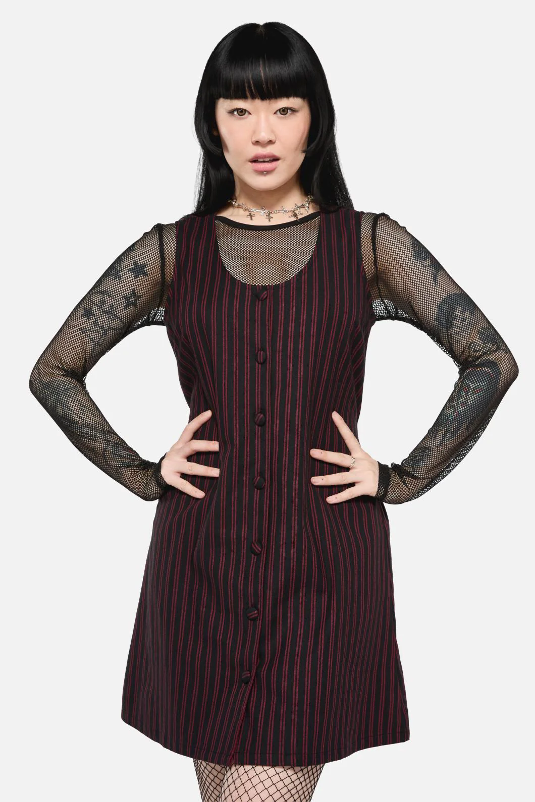 Undead Pinstripe Pinafore